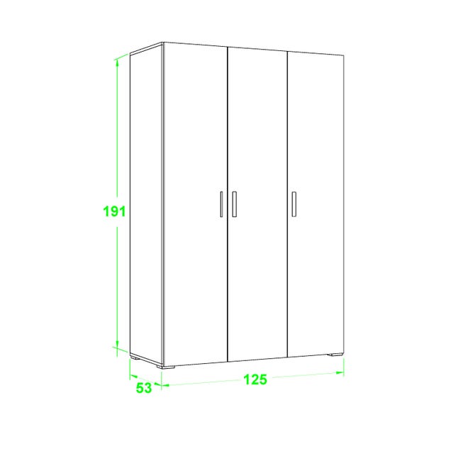Armario ropero puerta abatible One One Roble 155x191x53 cm
