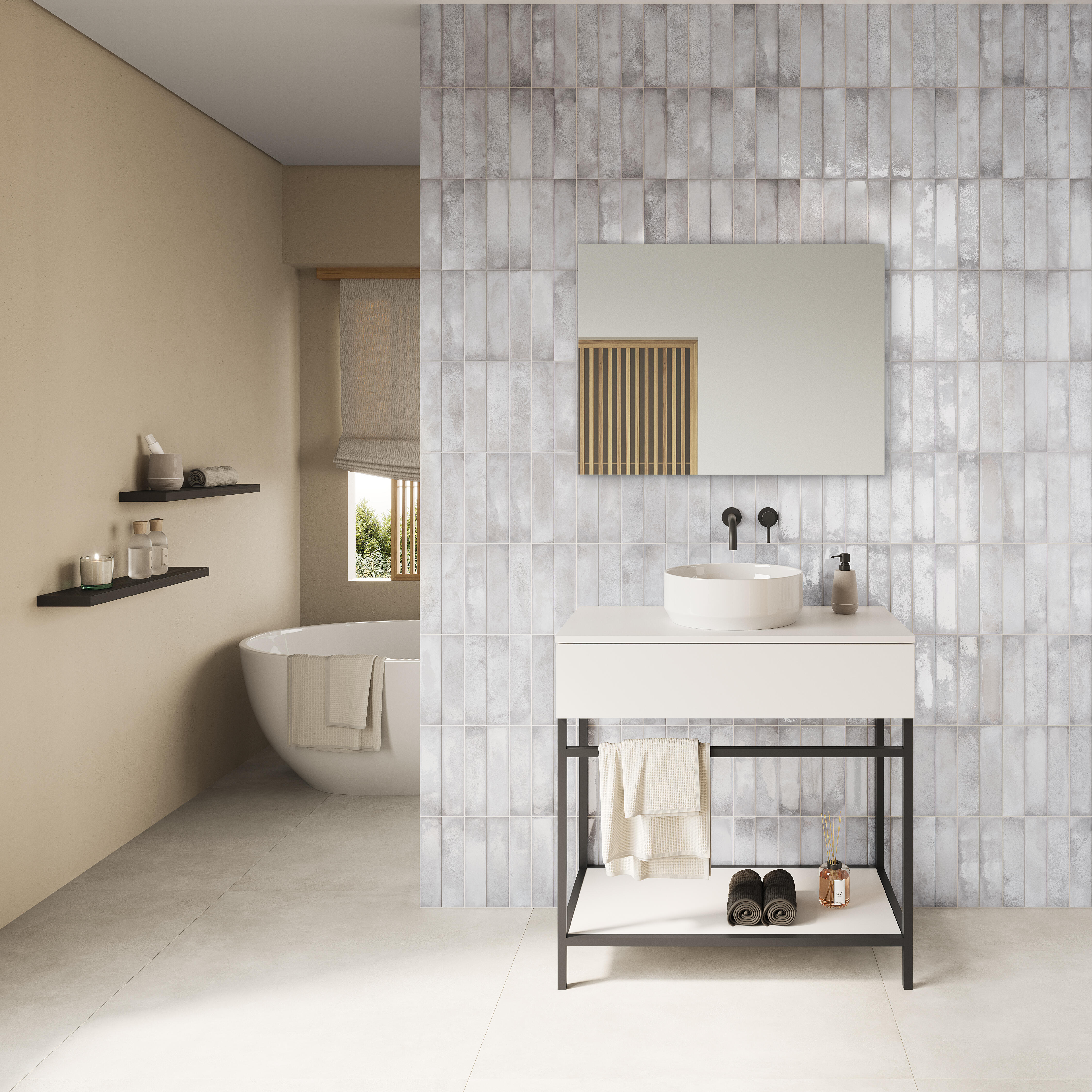Mueble de baño con lavabo toire blanco 80x46 cm