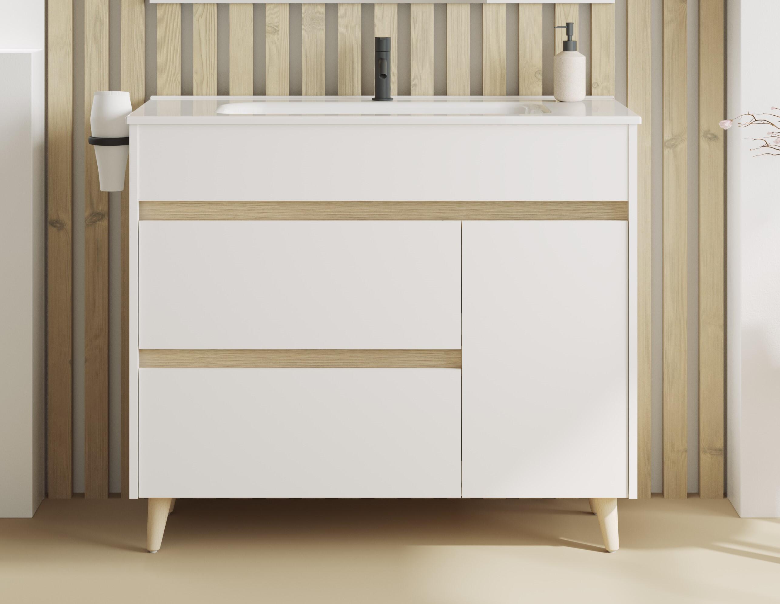 Mueble de baño con lavabo kaori blanco 80x46 cm