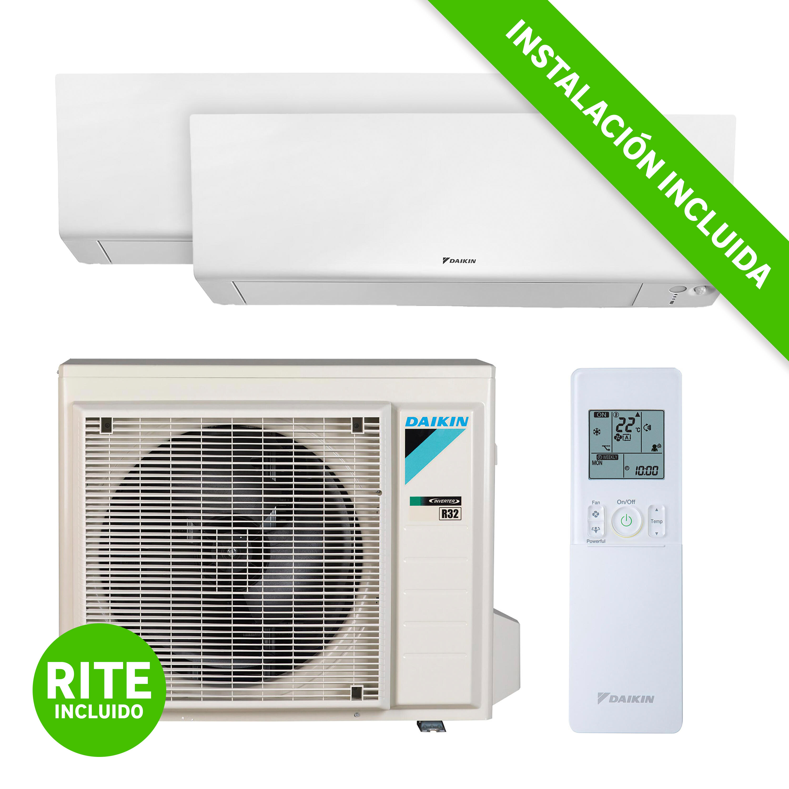 Aire acondicionado 2x1 daikin perfera 50n wifi 2x3010 fg instalación incluida