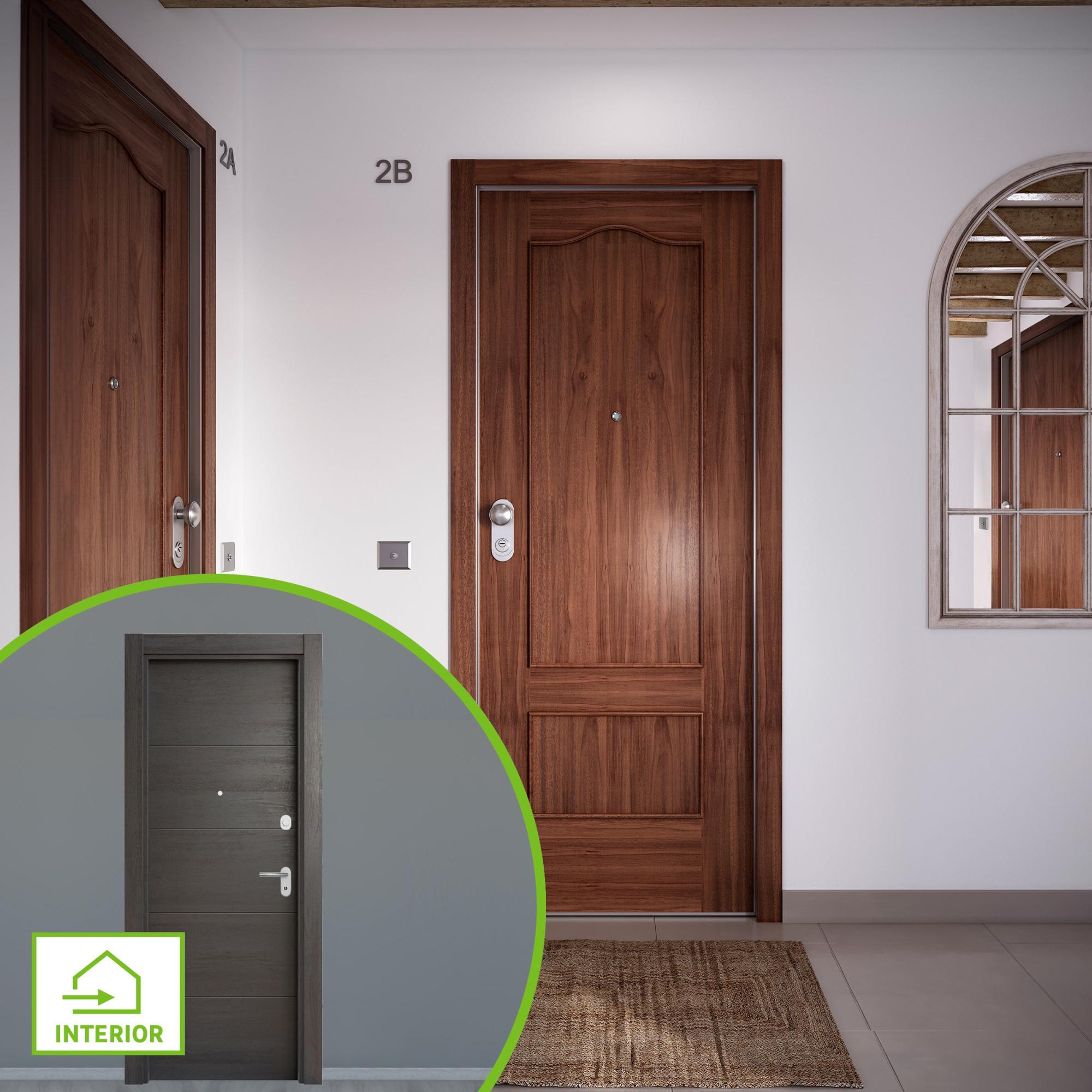 Puerta acorazada omega derecha provenzal sapelly/berna azabache de 204x84 cm de la marca DIERRE