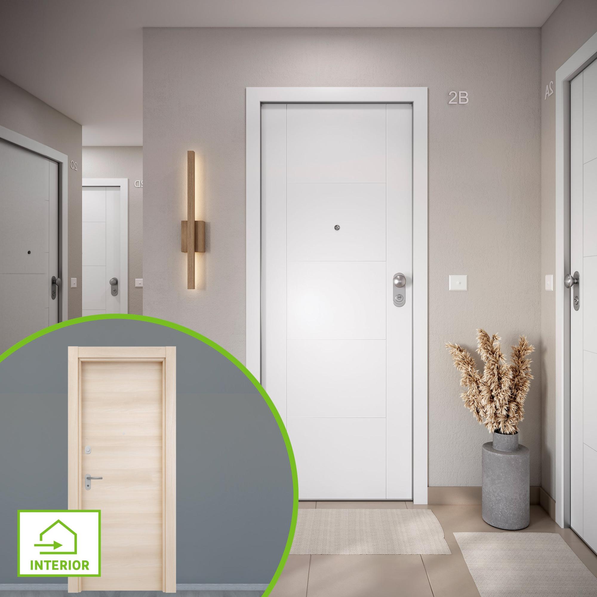 Puerta acorazada omega izquierda noruega blanco/oslo acacia de 204x84 cm de la marca DIERRE
