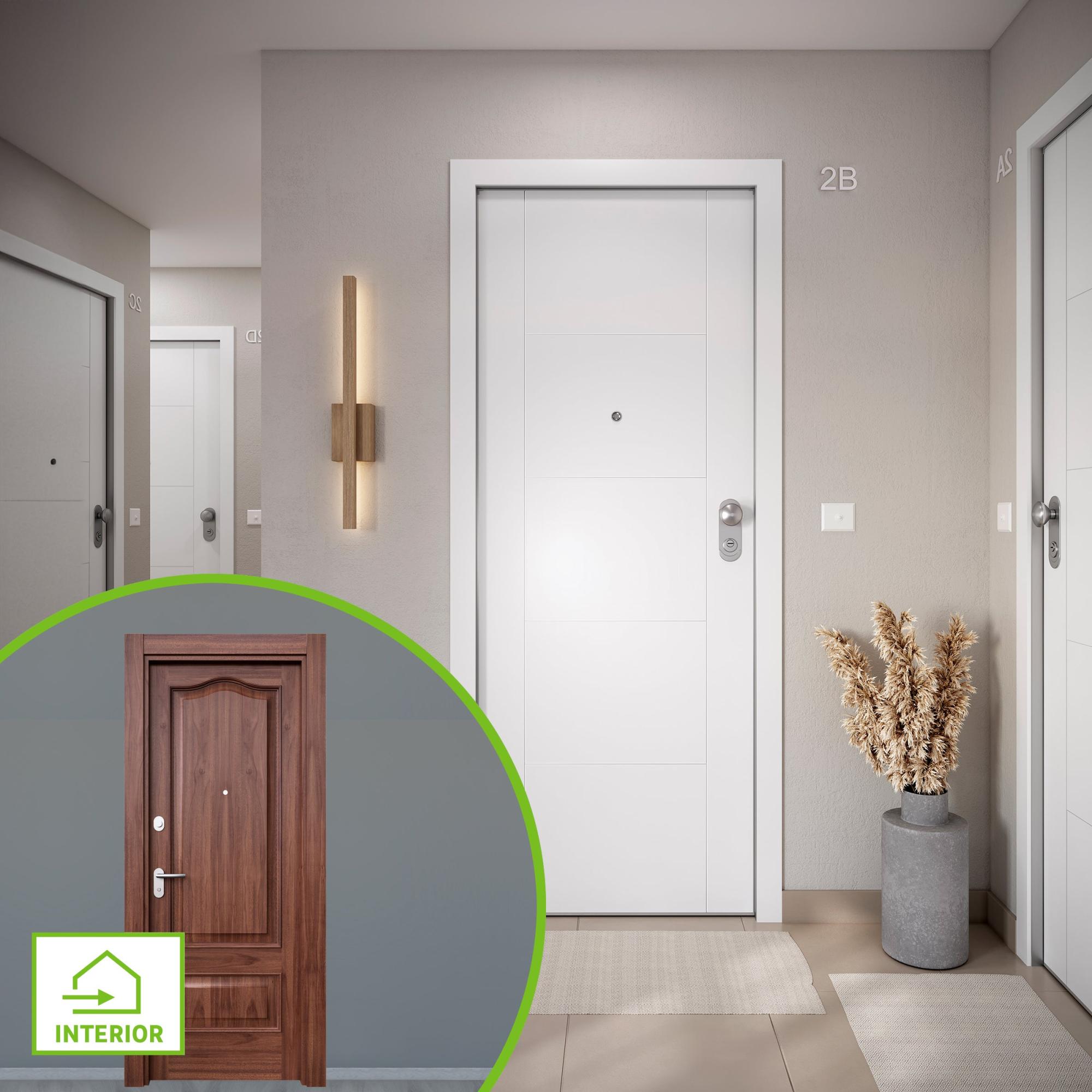 Puerta acorazada omega izquierda noruega blanco/roma sapelly de 204x84 cm de la marca DIERRE