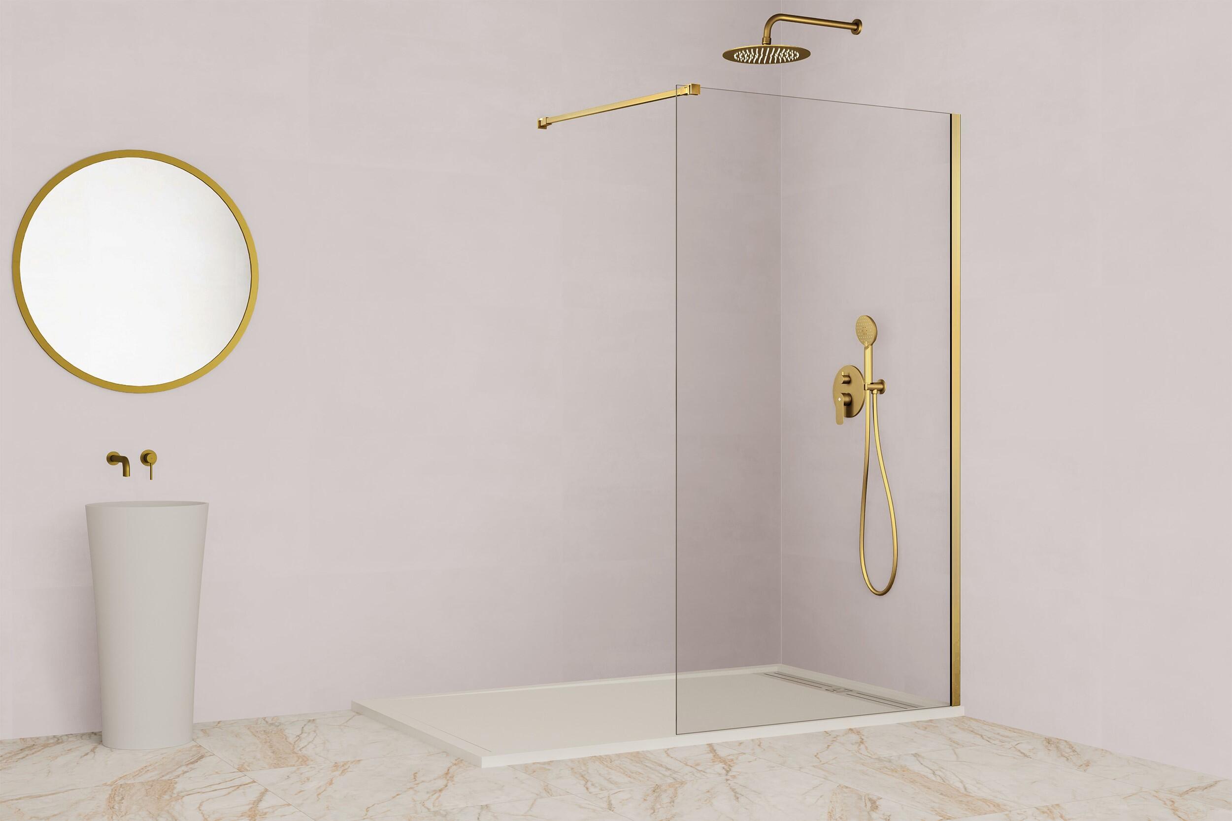 Panel de ducha fix transparente perfil oro 120x195cm de la marca GME