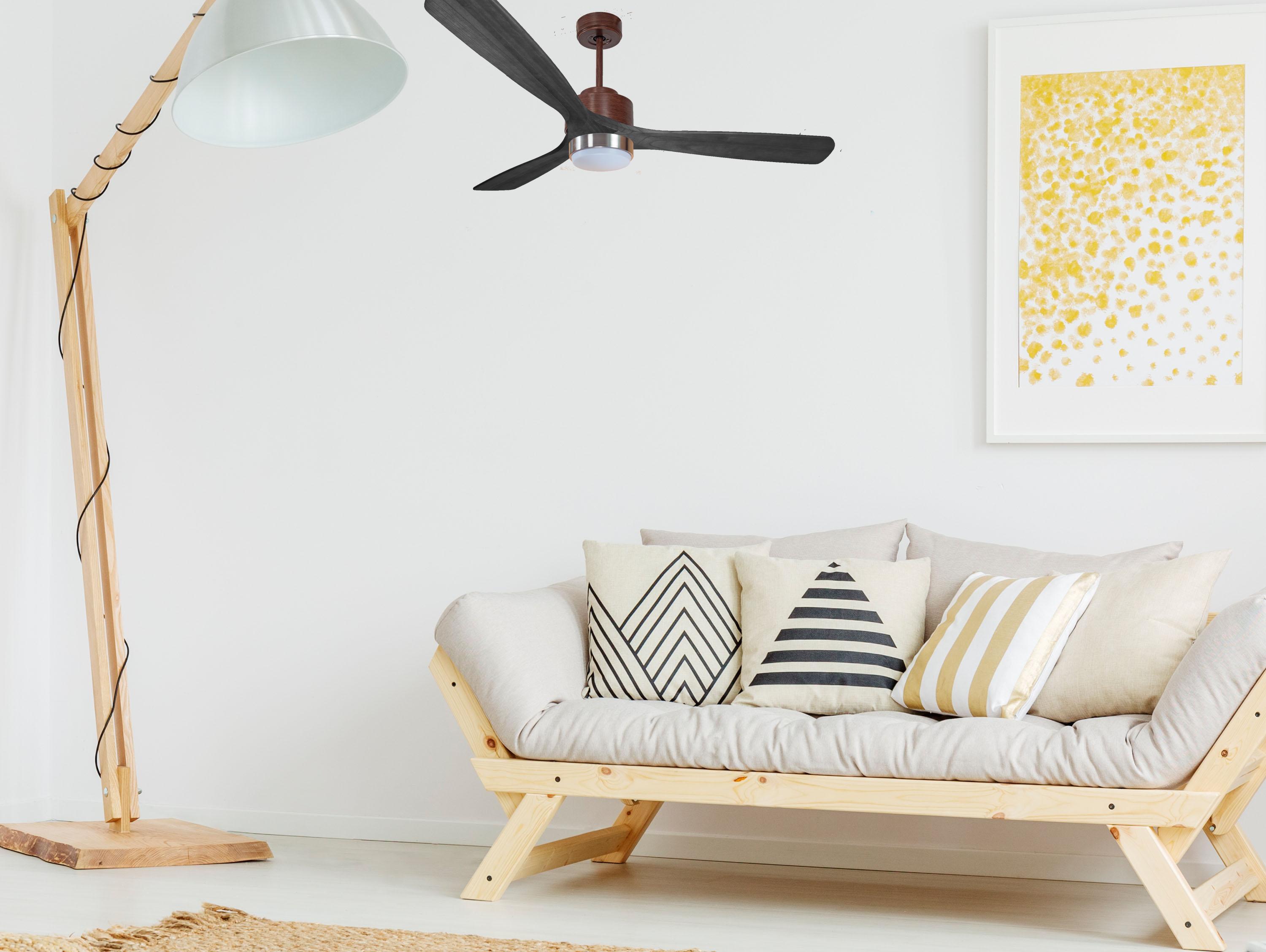 Ventilador de techo con luz motor dc zafiro d166 01 16 17 klassfan marrón 166 cm