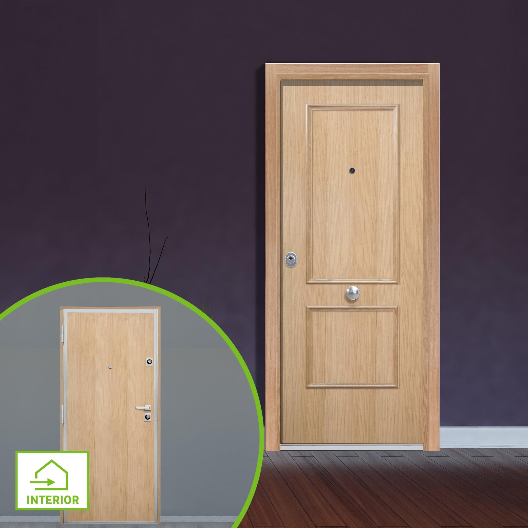Puerta acorazada silver 1.0 derecha roble/roble de 208x90.3 cm