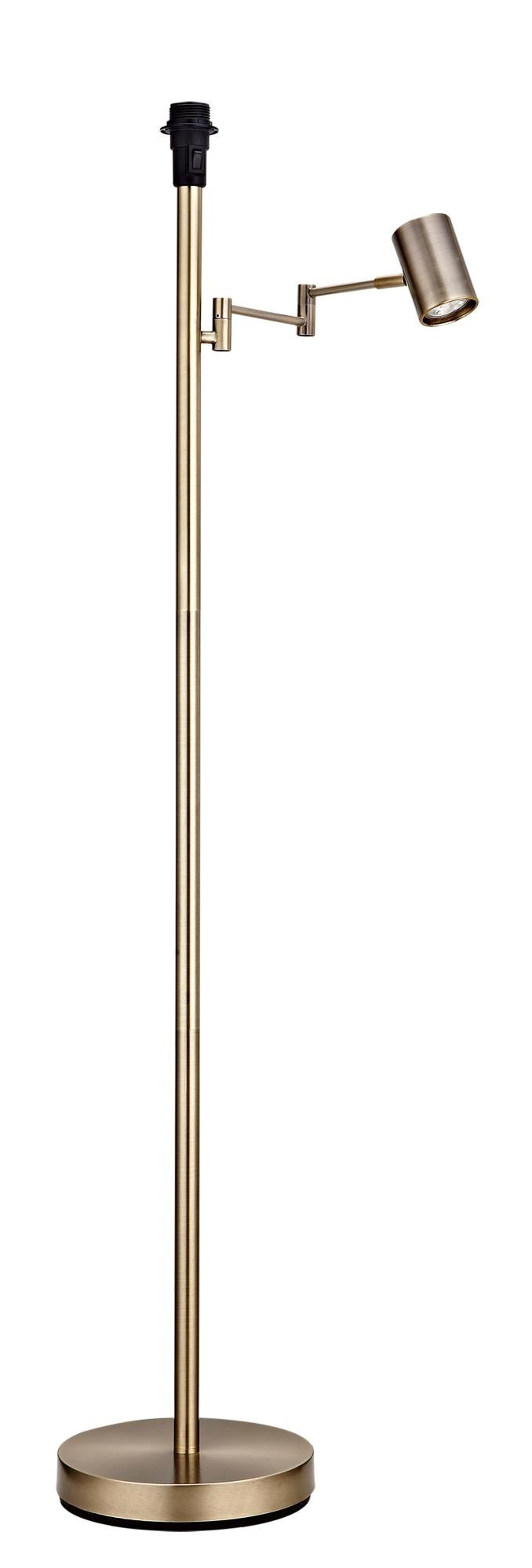 Lámpara de pie con luz lector sin pantalla e27 y gu10 bronce 135 cm alto