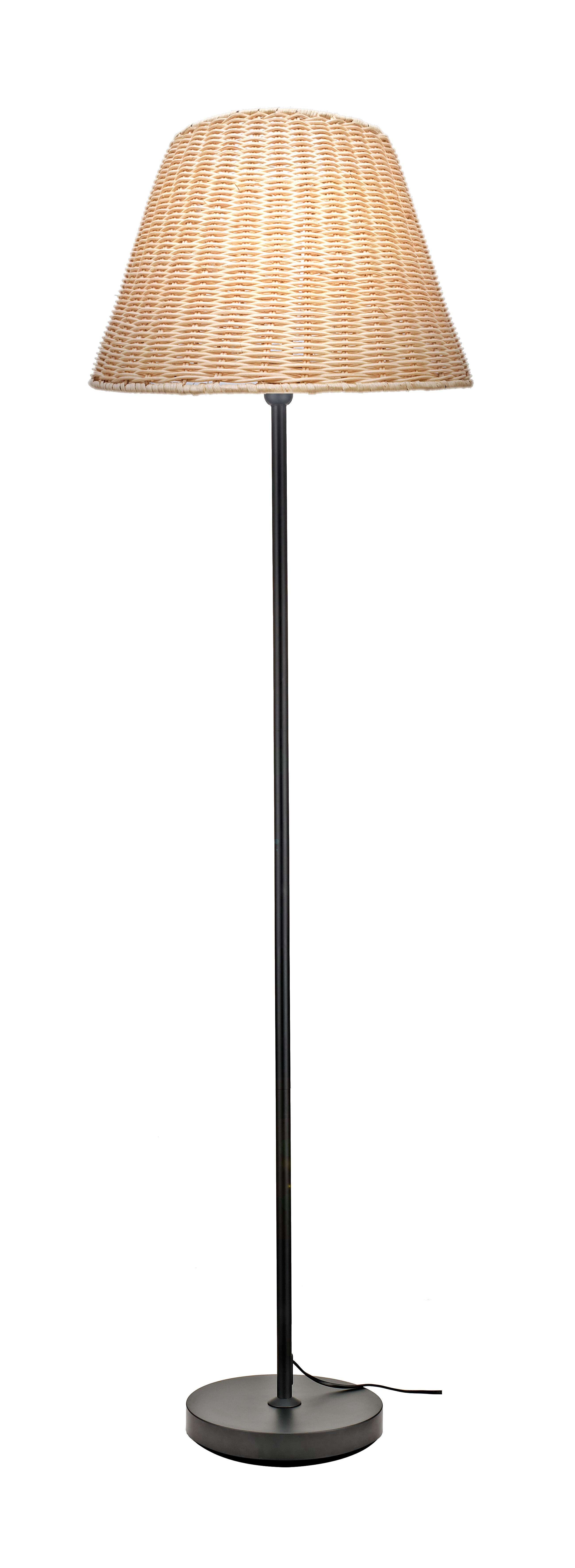 Lámpara de pie mediterráneo e27 ratán 150 cm alto
