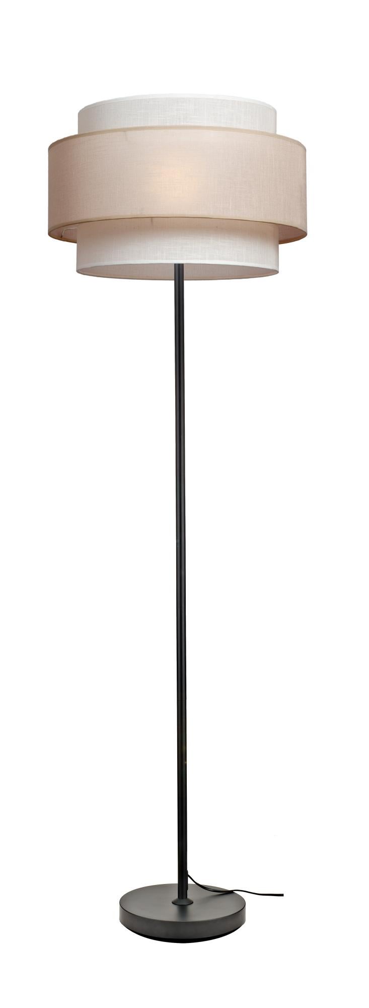 Lámpara de pie sahara e27 natural y negro 160 cm alto