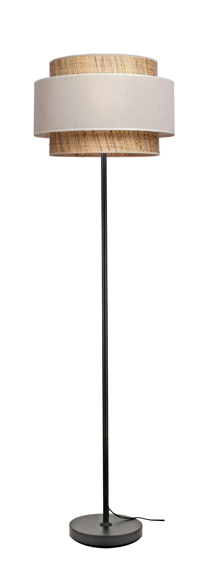 Lámpara de pie amalfi e27 nautal y negro 170 cm alto