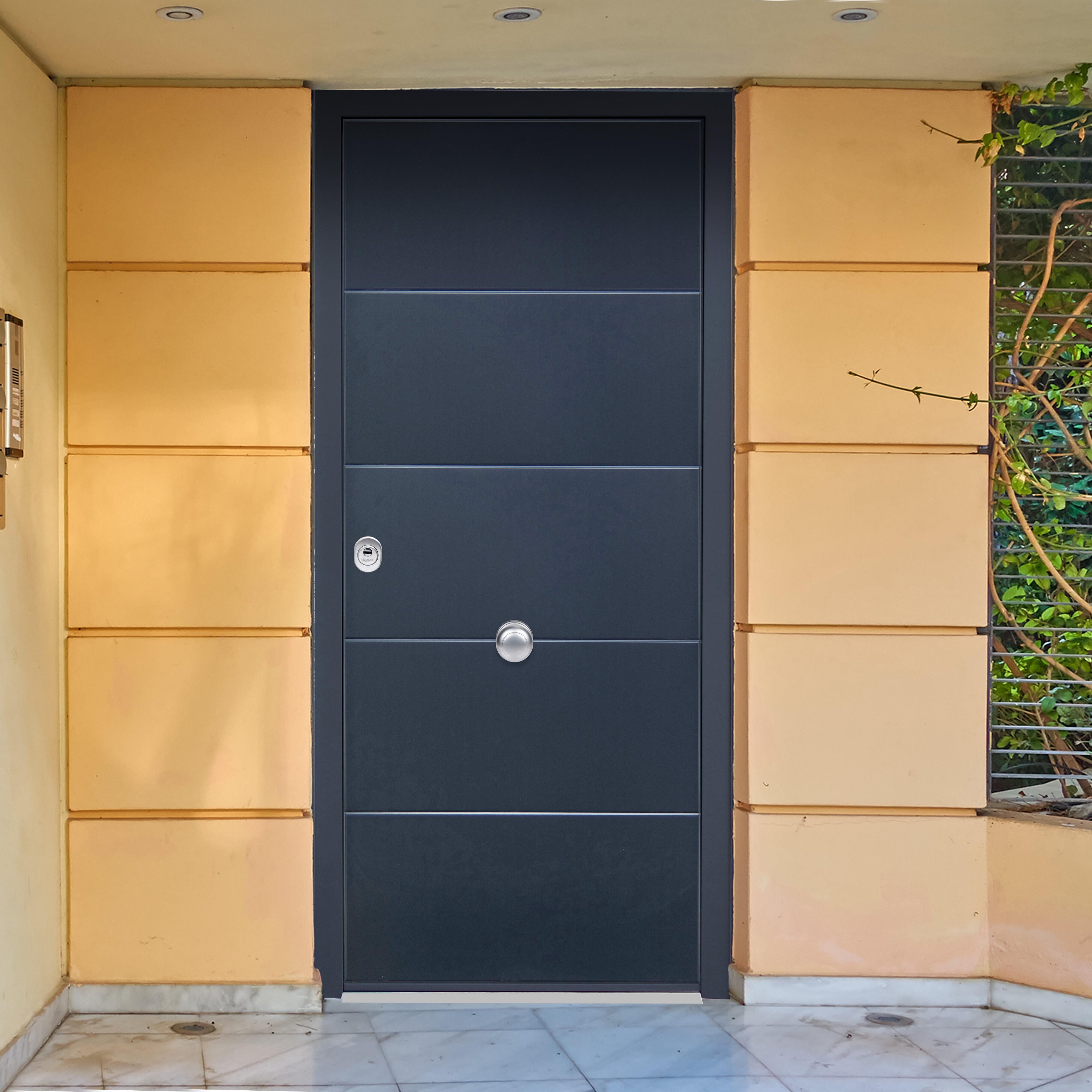 Puerta acorazada silver 1.0 derecha gris 7016/blanco de 208x90.3 cm de la marca EUROSEGUR