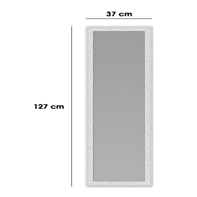 Espejo enmarcado rectangular Kai blanco 130 x 50 cm