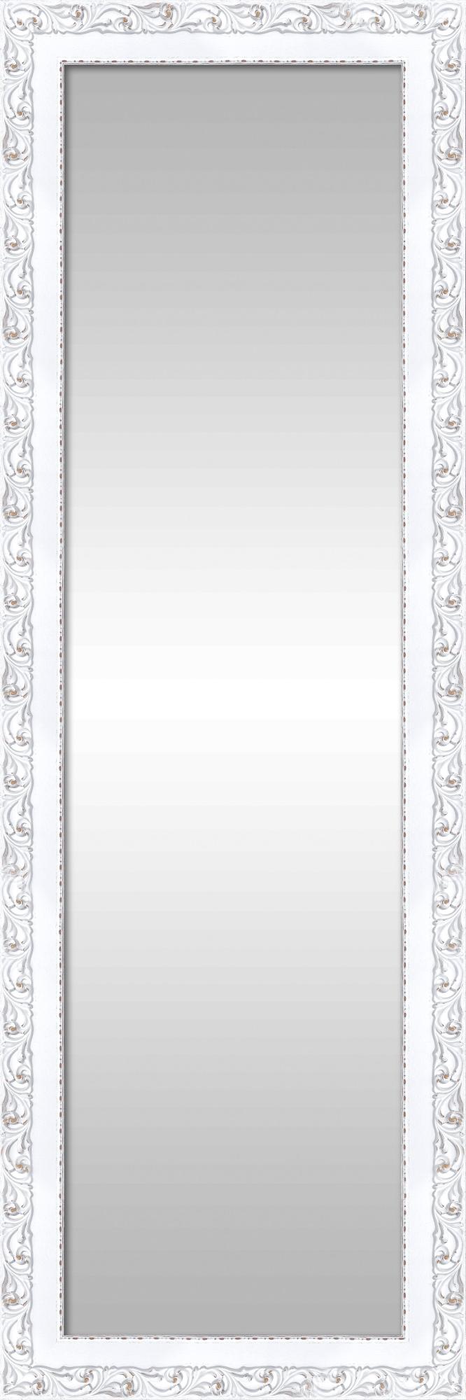 Espejo enmarcado rectangular romantique blanco 153 x 51 cm