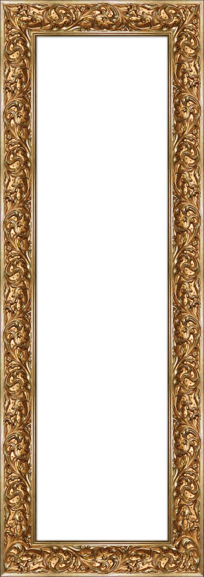 Espejo enmarcado rectangular moldura dorado 158 x 56 cm