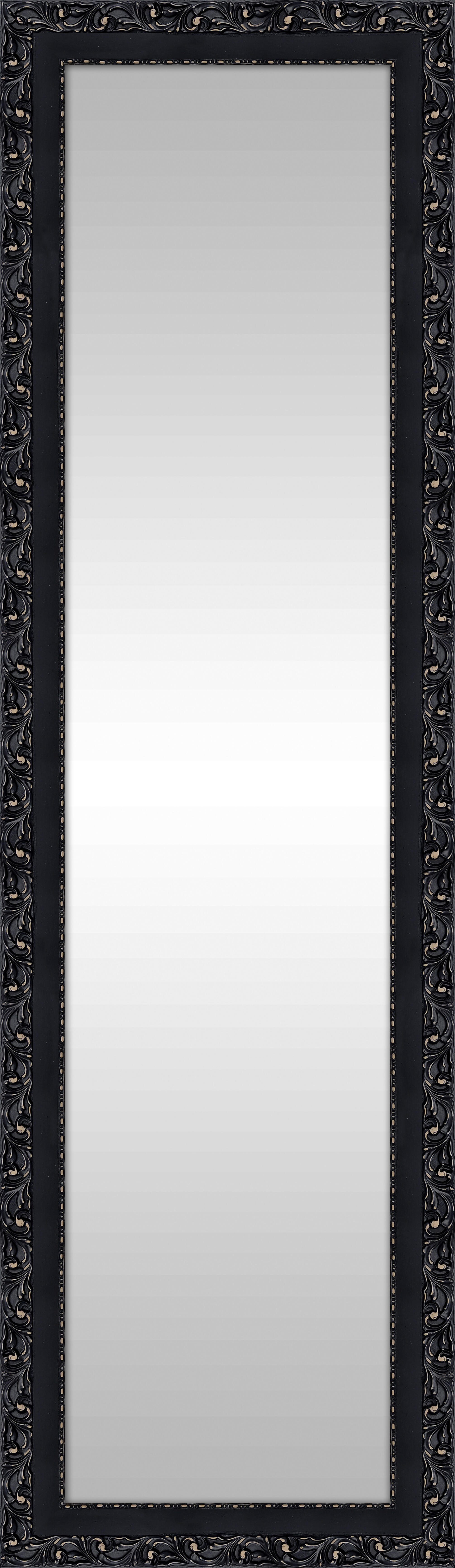 Espejo enmarcado rectangular romantique negro 170 x 50 cm