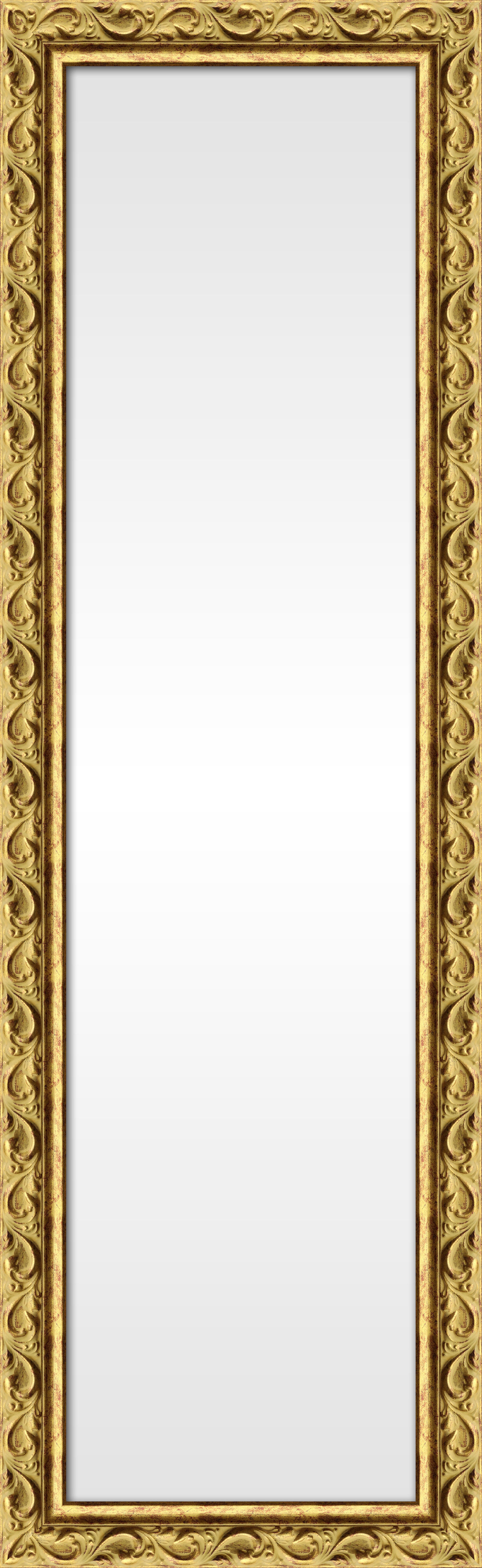 Espejo enmarcado rectangular moldura dorado 129 x 39 cm