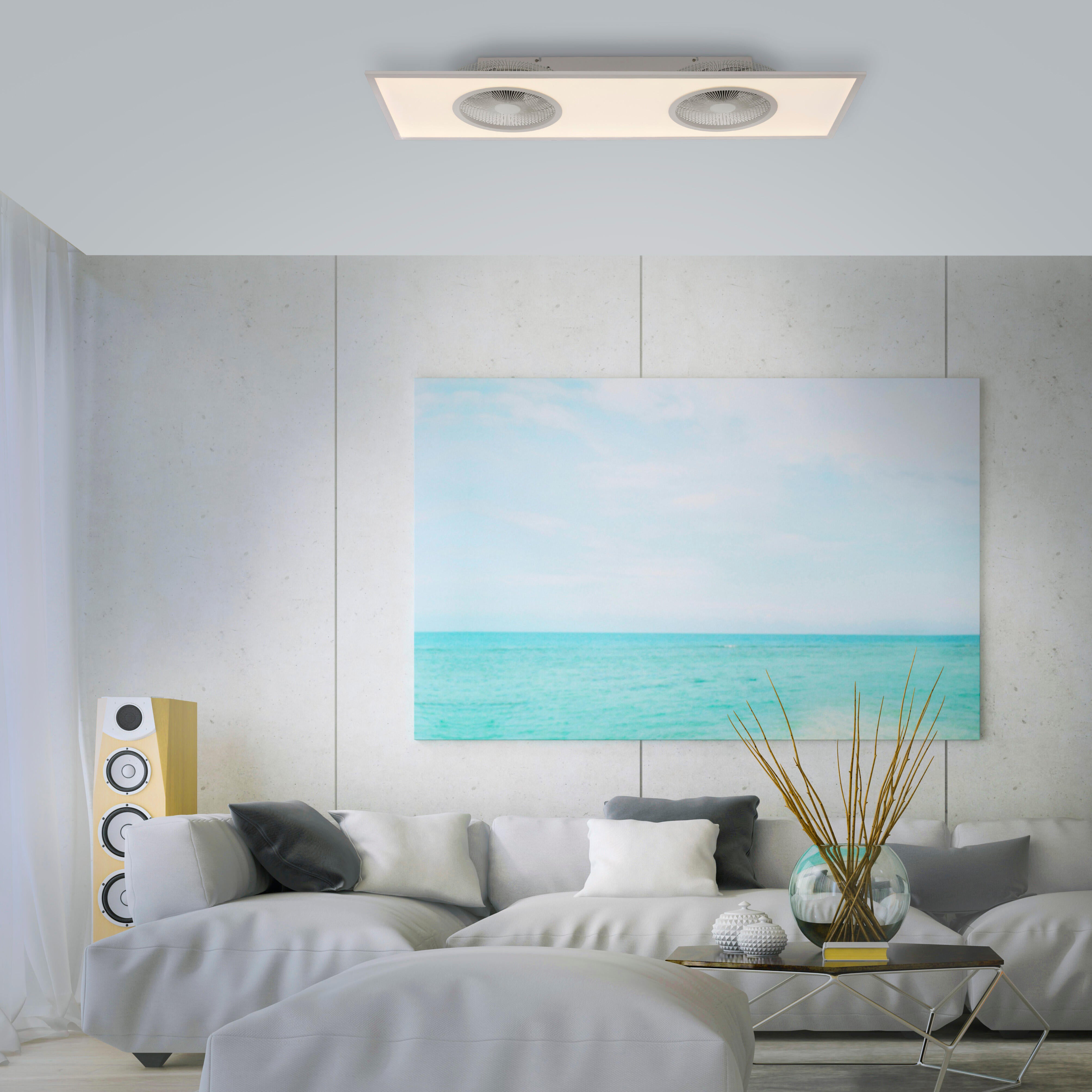 Ventilador de techo con luz motor ac flat blanco color luz regulable 120 cm