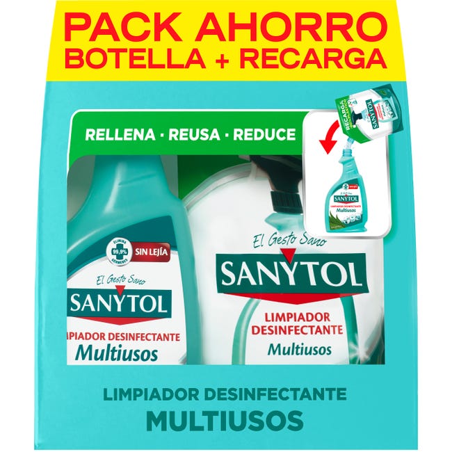 Pack de 4 desinfectantes cocinas SANYTOL 750 ml