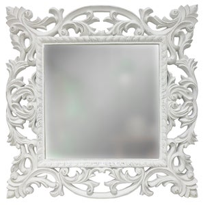 Espejo grande enmarcado rectangular Marruecos blanco decapado 150