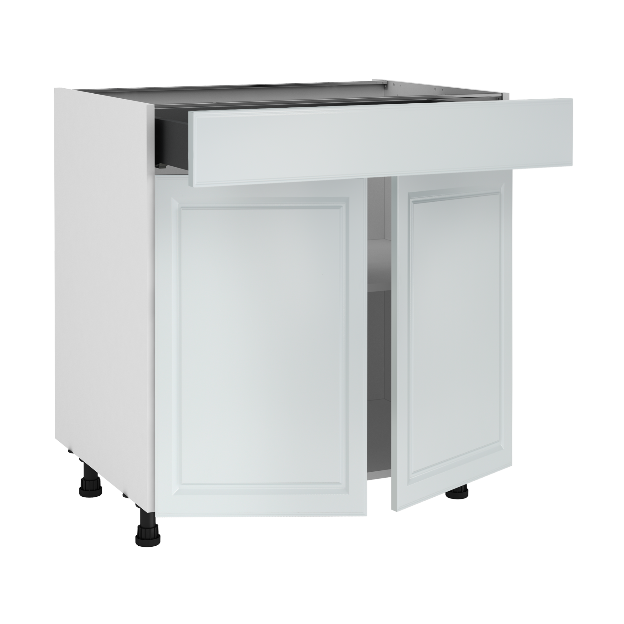 Mueble bajo de cocina delinia id oxford azul 76,8x80 cm 1 caj 2 pta