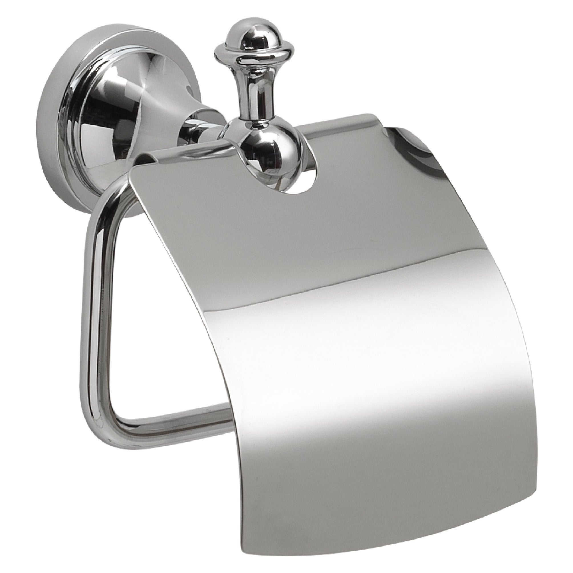 Portarrollo wc nevis gris cromado brillante 15x17.1 cm