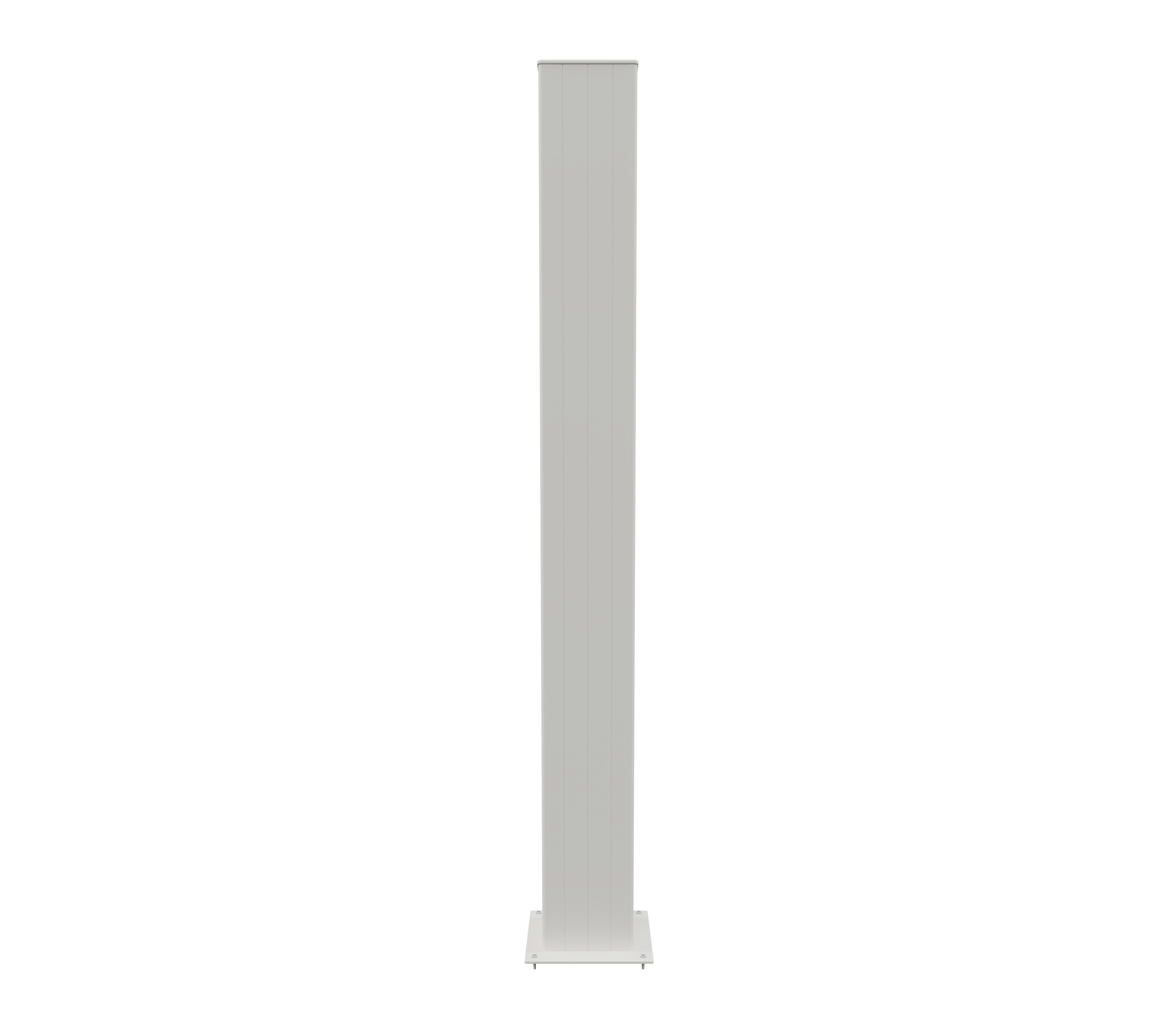 Poste de aluminio de atornillar + base blanco de 15 x 15 x 250 cm