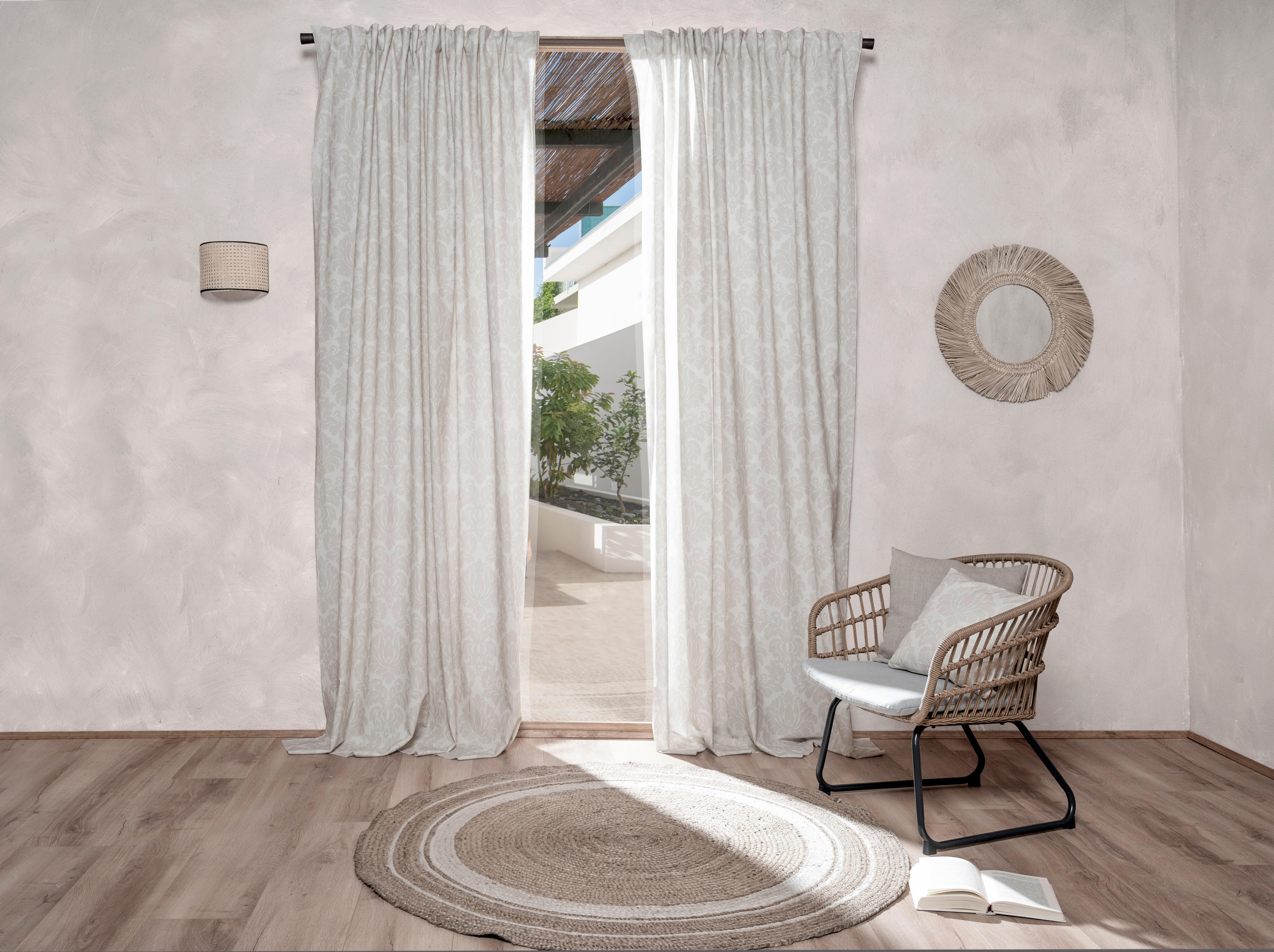 Barra de cortina madera 1.50 m Fresno Boheme blanchi D28 mm