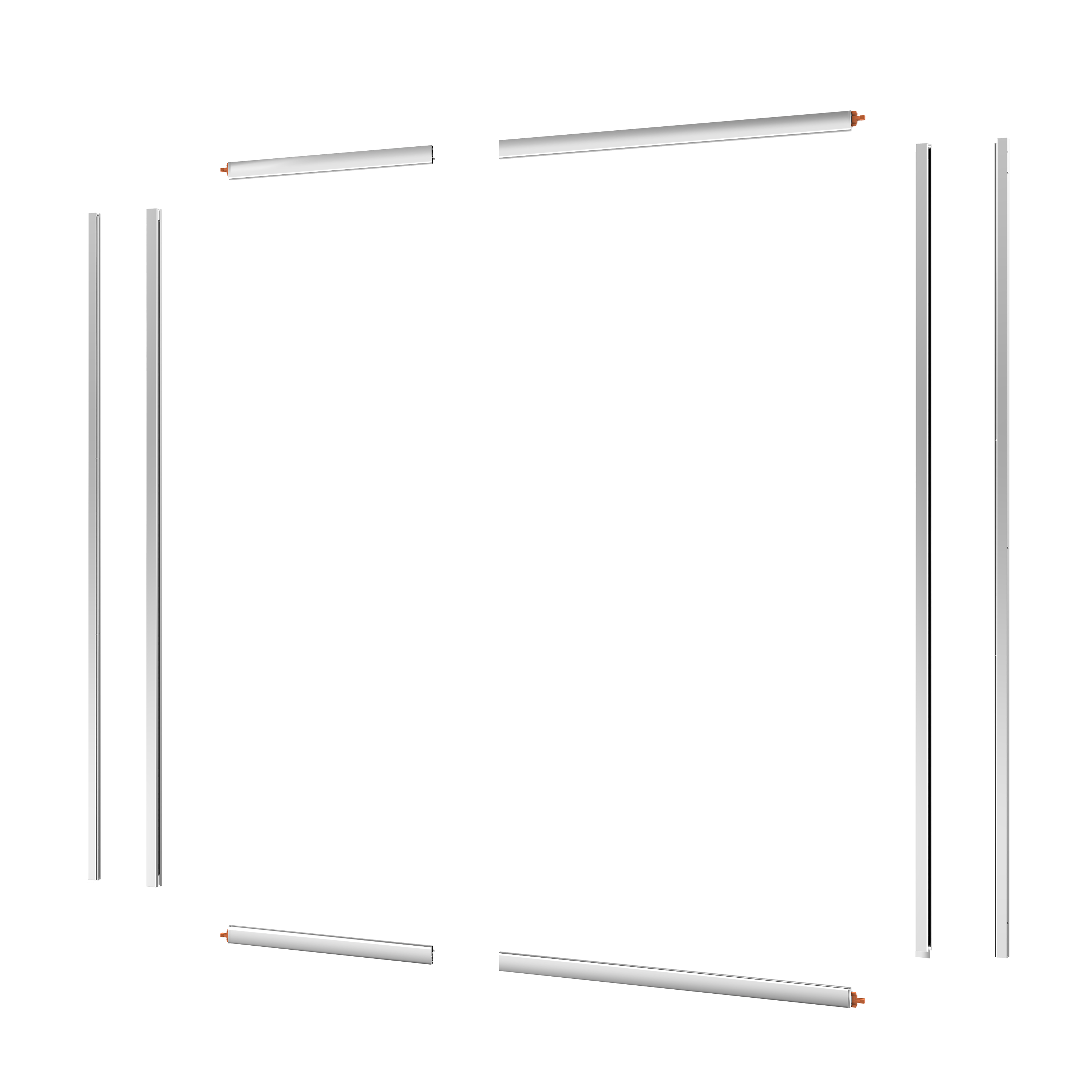 Kit perfil cromado para cristal mampara rectangular easy 70x90 cm