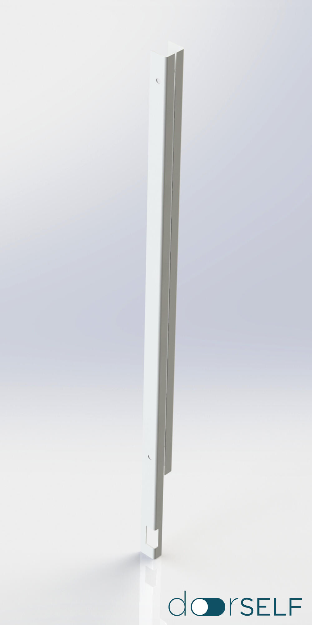 Poste de encastrar para valla de acero blanco de 4 x 4 x 12 cm