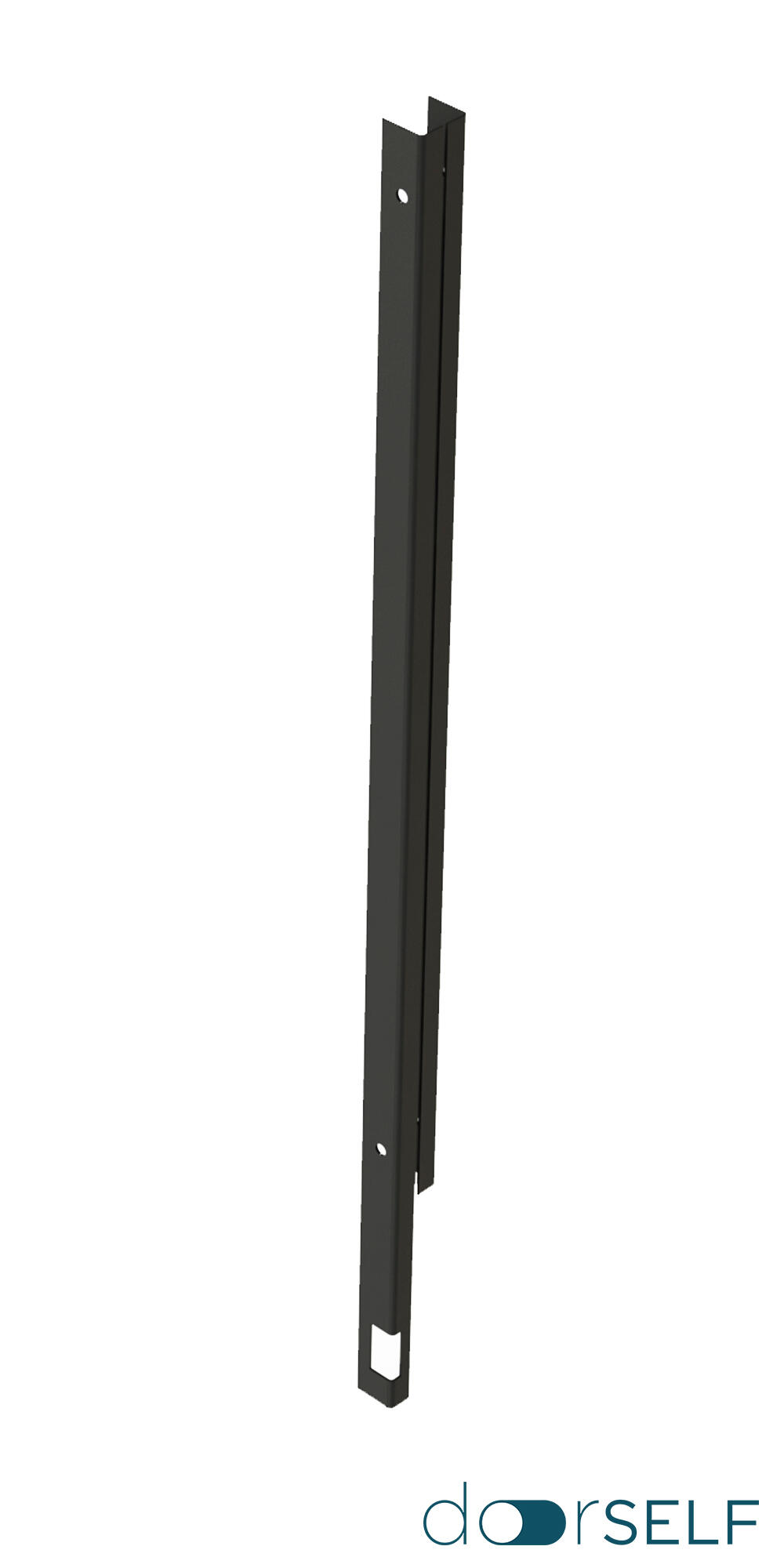 Poste de encastrar para valla de acero negro de 4 x 4 x 12 cm