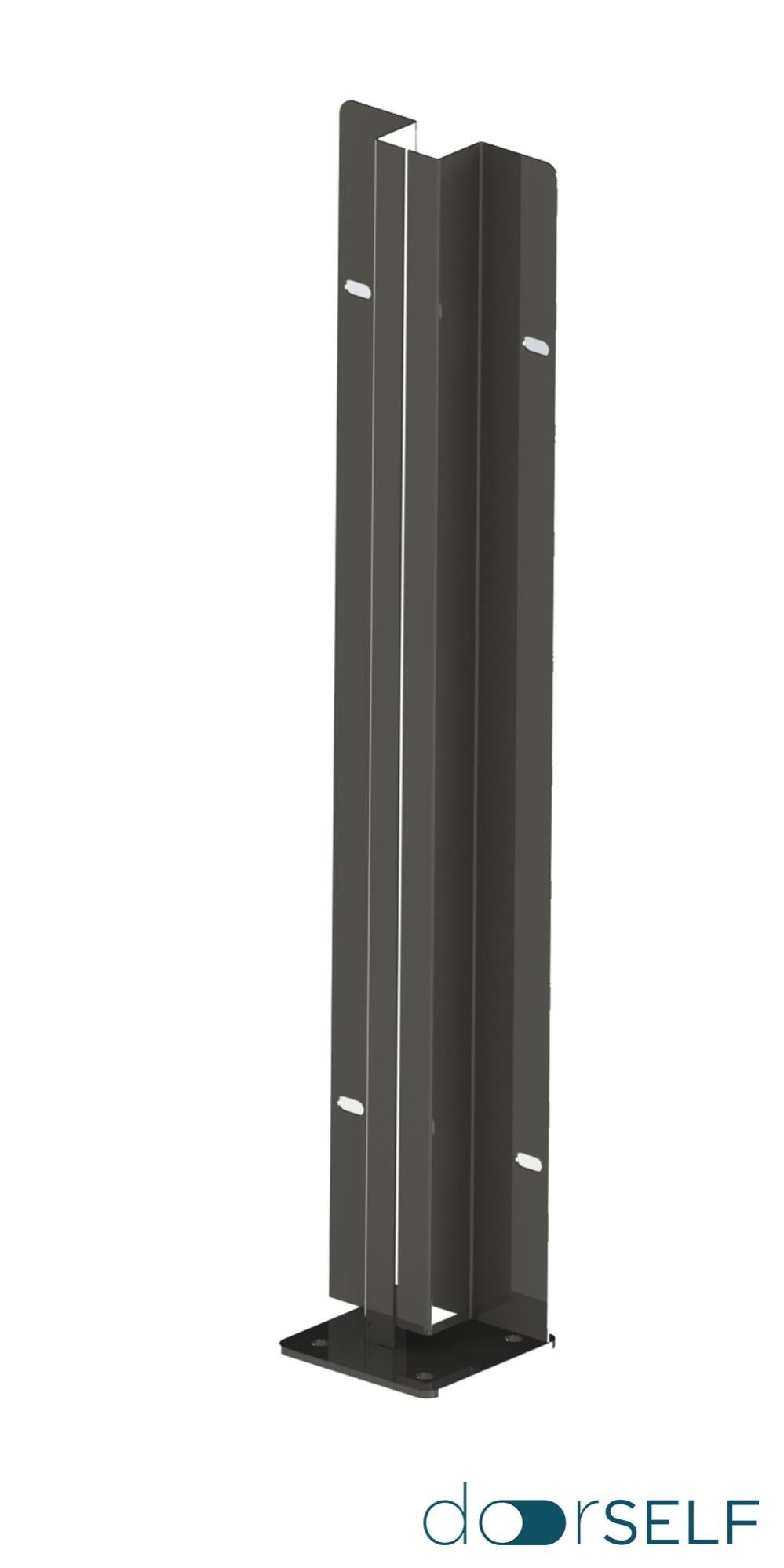 Poste de atornillar para valla 189x72 cm de acero gris forja de 98.5 cm