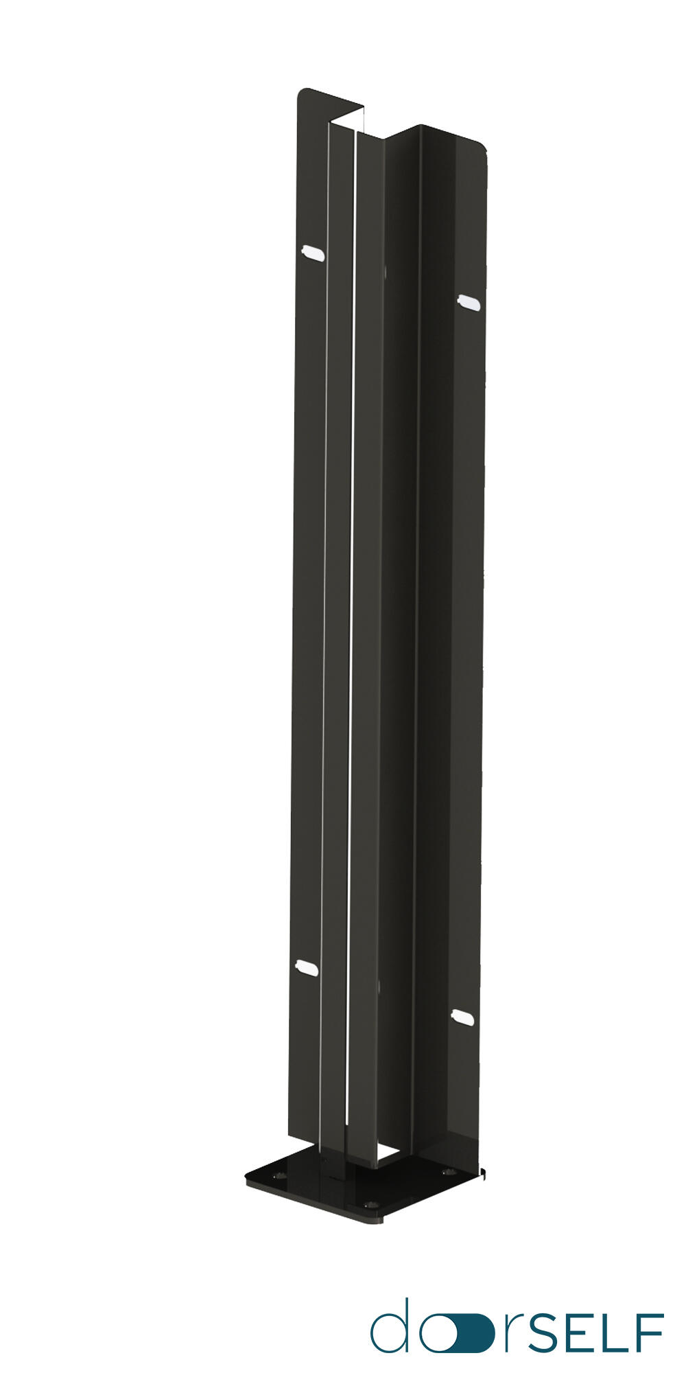 Poste de atornillar para valla 189x72 cm de acero negro de 98.5 cm