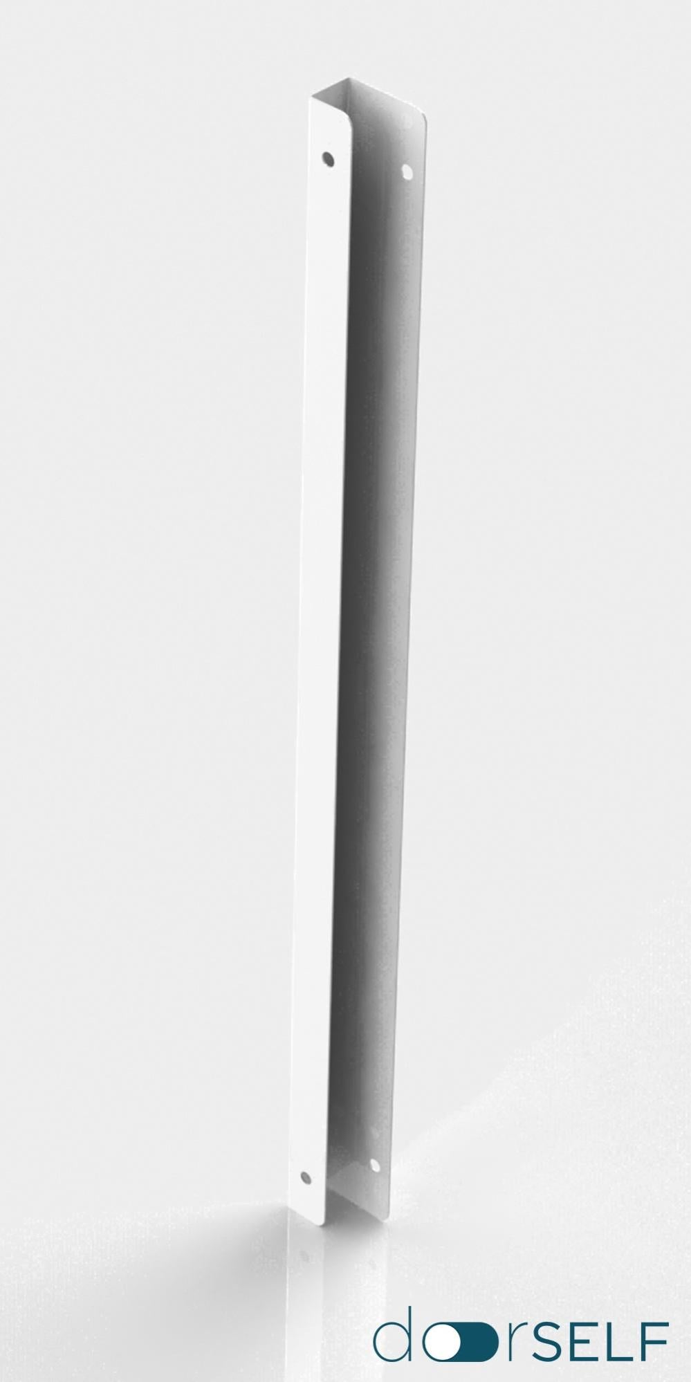 Poste para anclaje lateral para valla de acero blanco de 7.3 x 4 x 95.5 cm