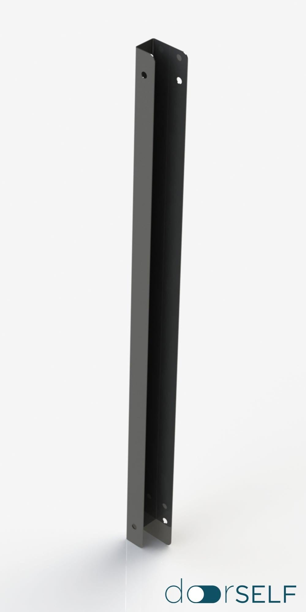 Poste para anclaje lateral para valla de acero gris forja de 7.3 x 4 x 95.5 cm