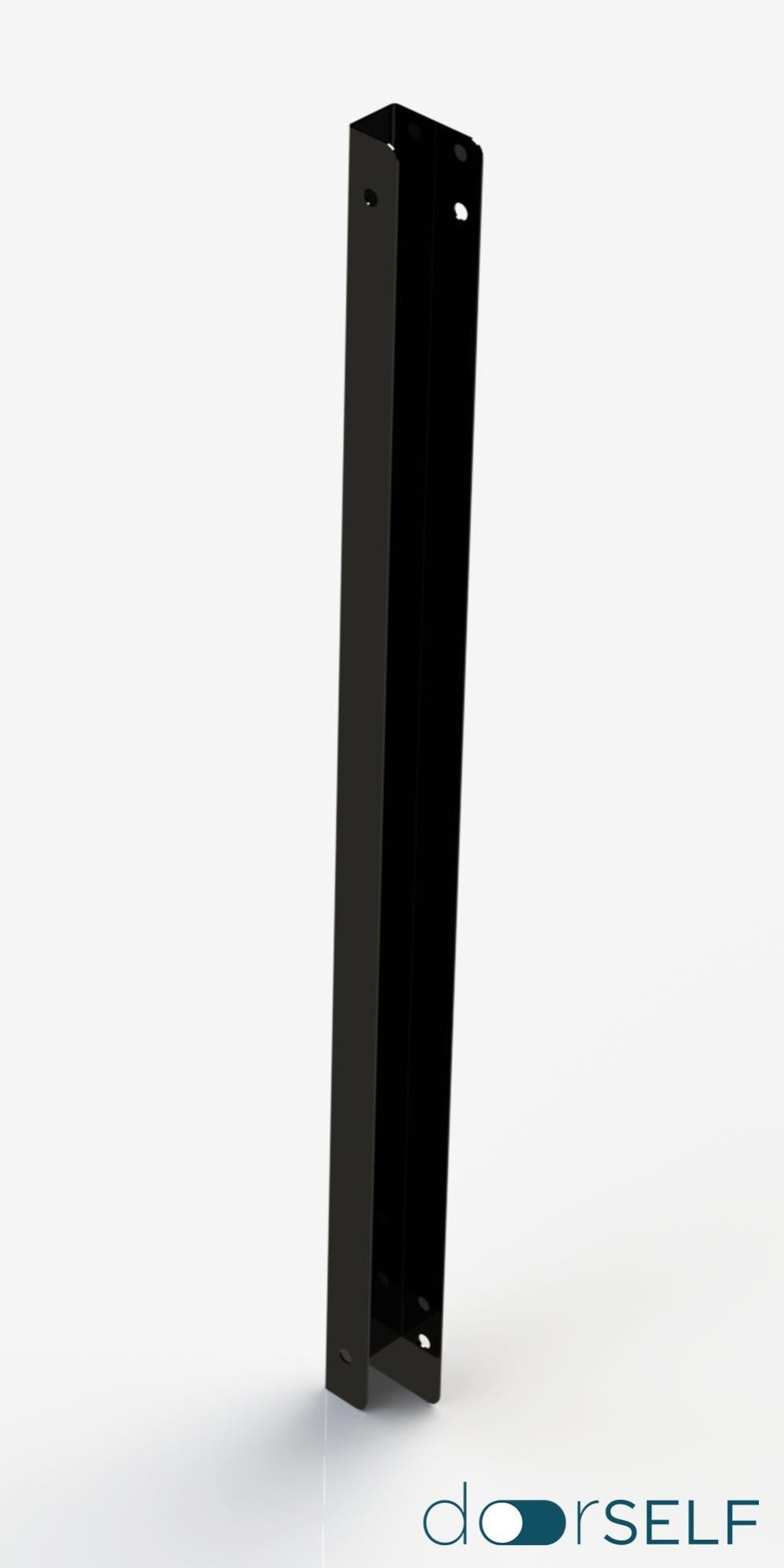 Poste para anclaje lateral para valla de acero negro de 7.3 x 4 x 95.5 cm