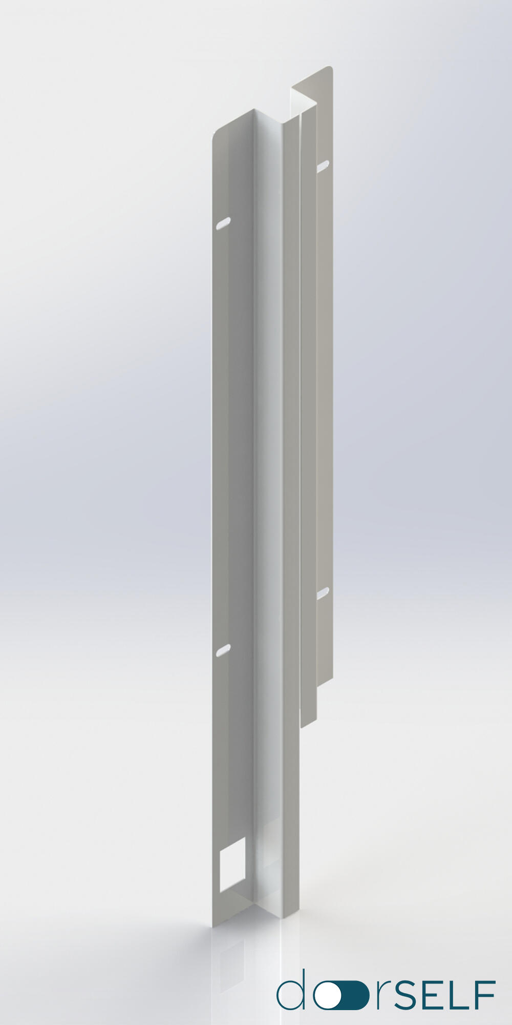 Poste de encastrar para valla 189x72 cm de acero blanco de 98 cm