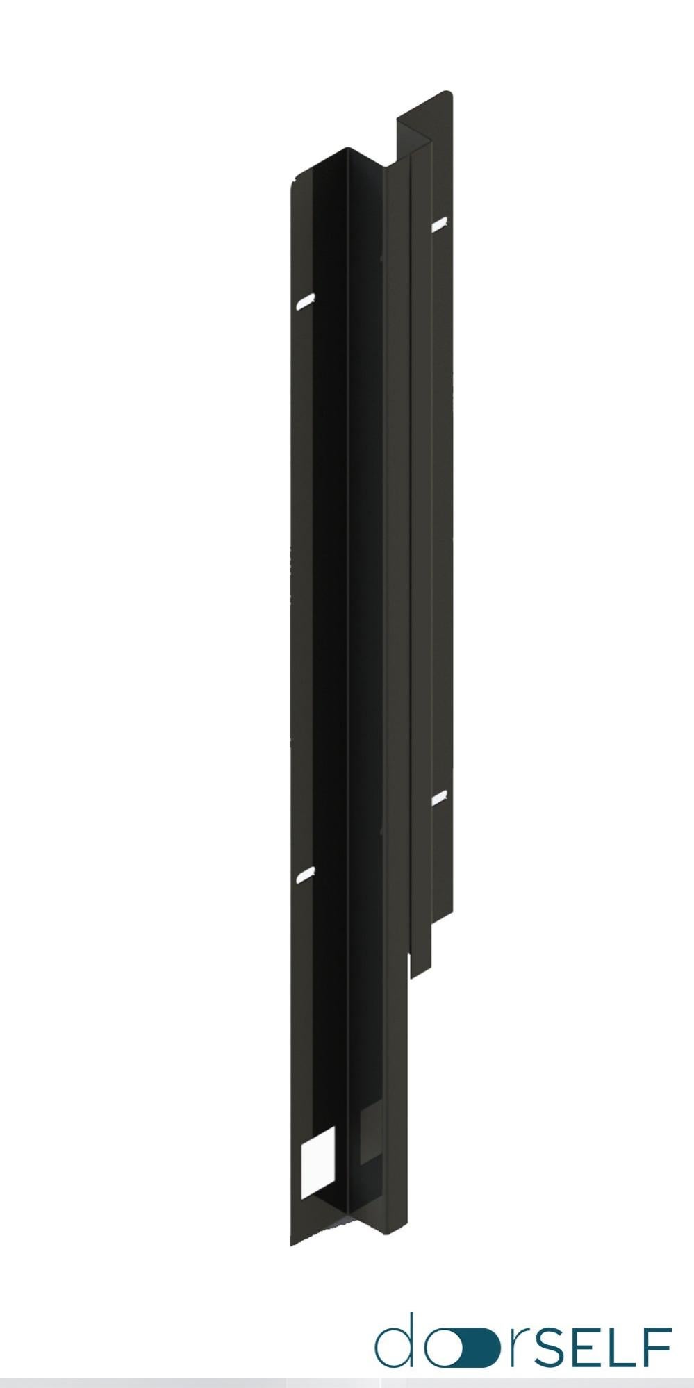 Poste de encastrar para valla 189x72 cm de acero negro de 98 cm