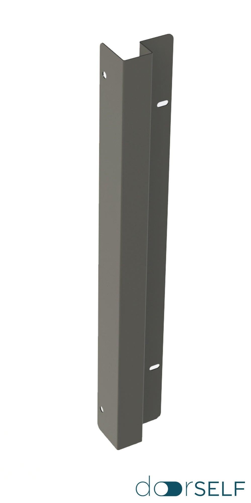Poste para anclaje lateral para valla de acero gris forja de 11 x 7.5 x 74.3 cm