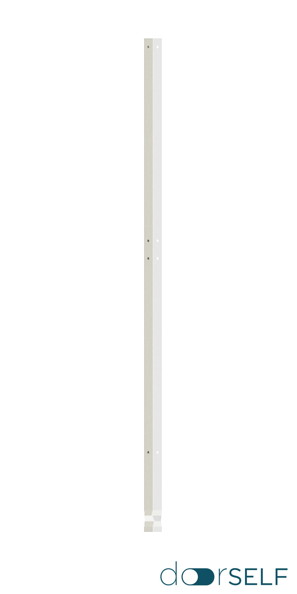 Poste de encastrar para valla de acero blanco de 6 x 6 x 224.4 cm