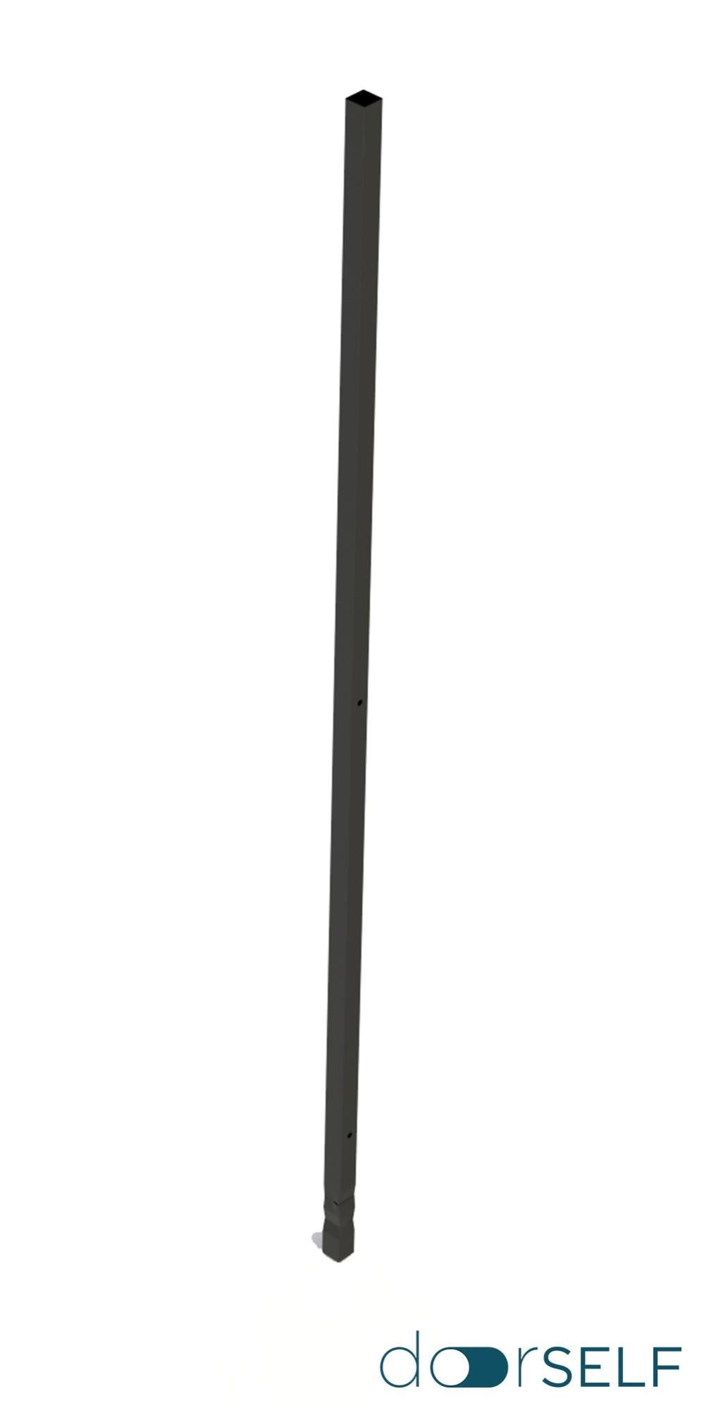 Poste de encastrar para valla de acero negro de 4 x 4 x 22 cm