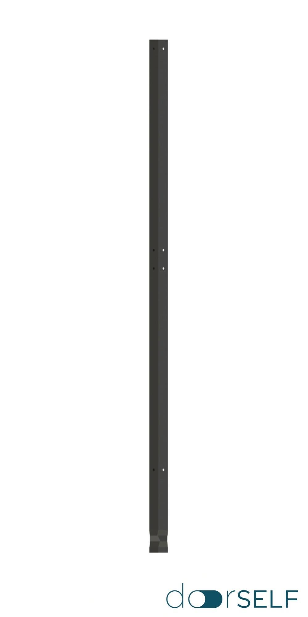 Poste de encastrar para valla de acero gris forja de 6 x 6 x 224.4 cm