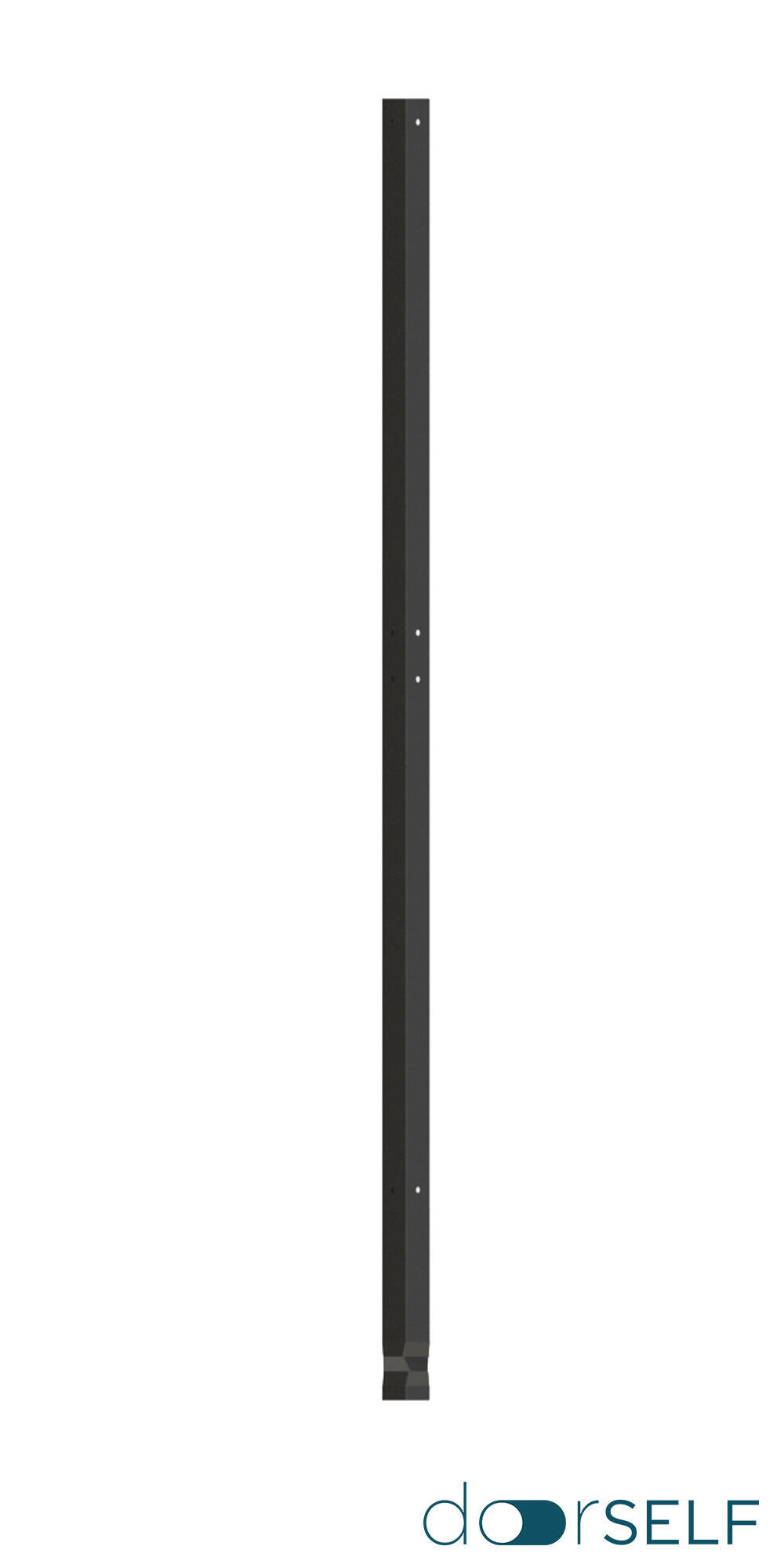 Poste de encastrar para valla de acero negro de 6 x 6 x 224.4 cm