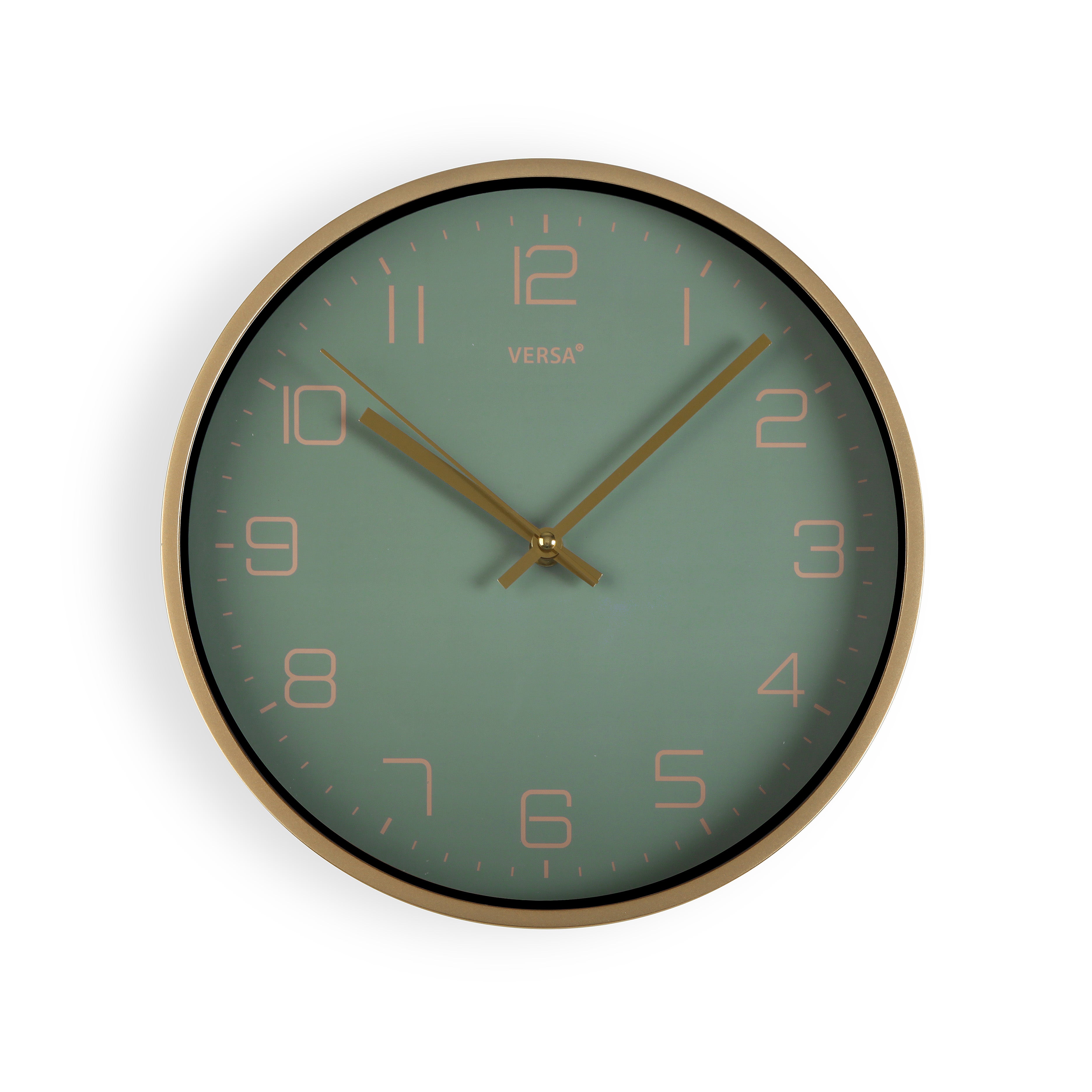 Reloj de Pared Original Octogonal Verde. Reloj de Pared Moderno Cocina  Reloj de Pared No Ticking de 11.8 in de Diámetro. ABS y Cristal. 1 Batería  AA.