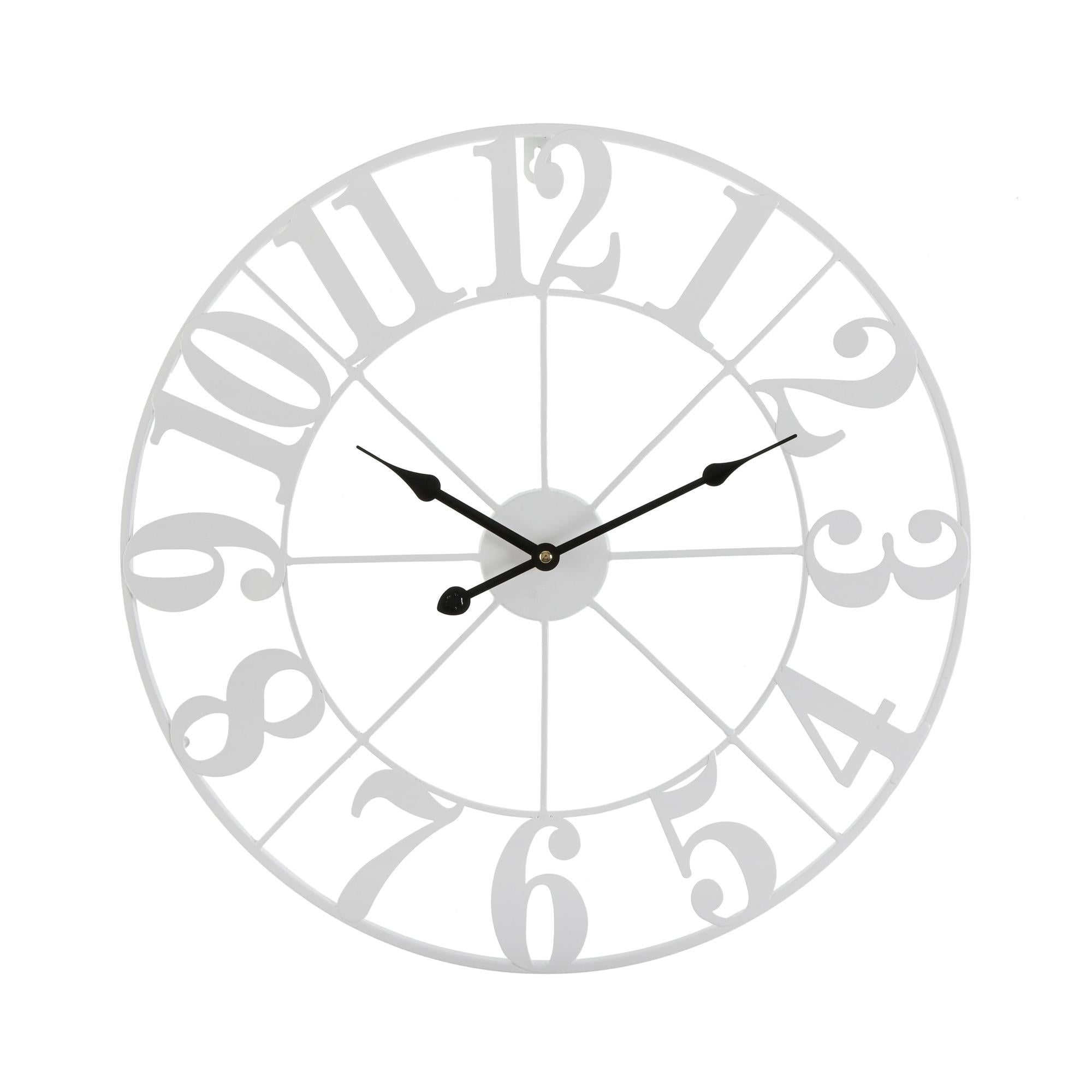 Reloj de pared metal blanco 50 cm