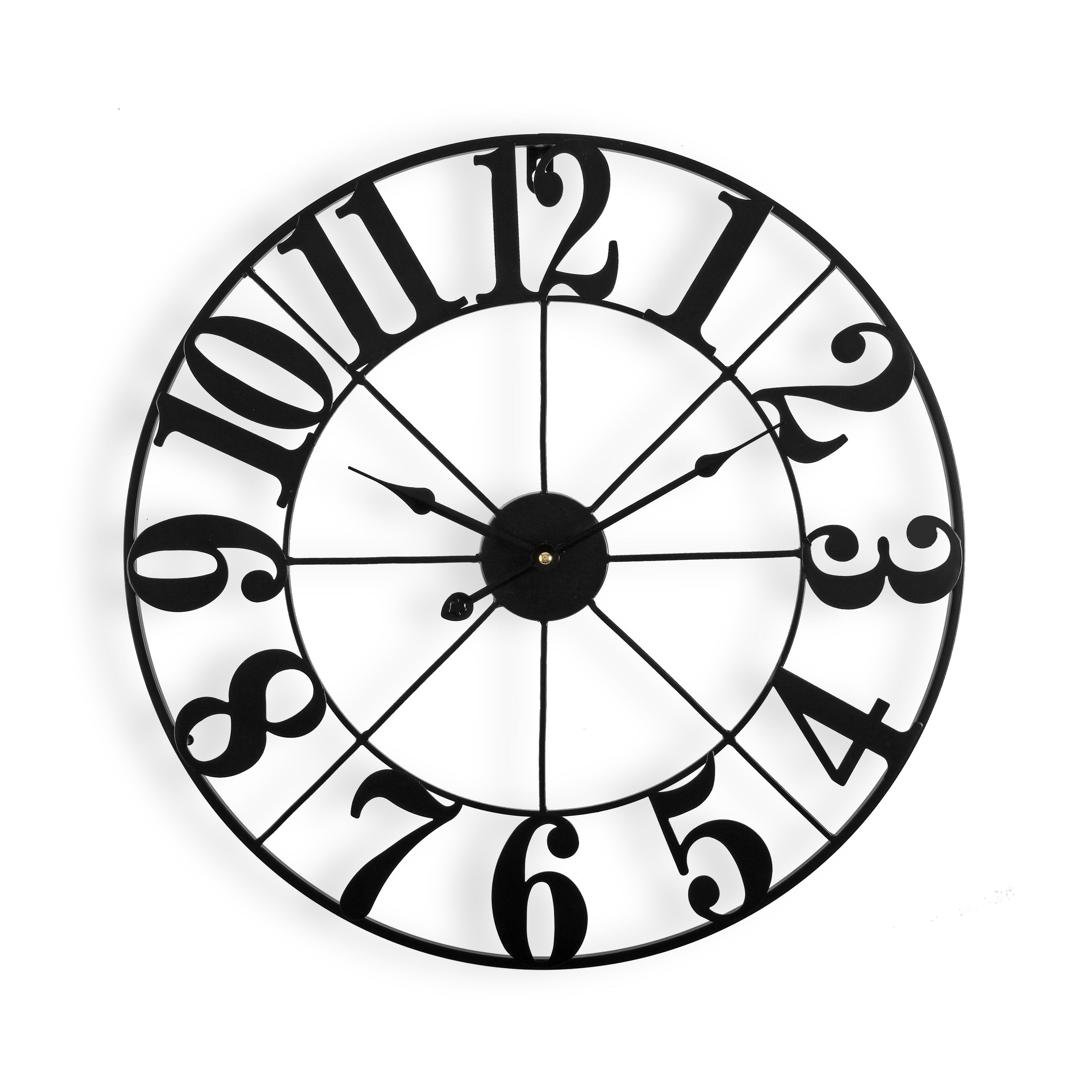 Reloj de pared metal negro 50 cm