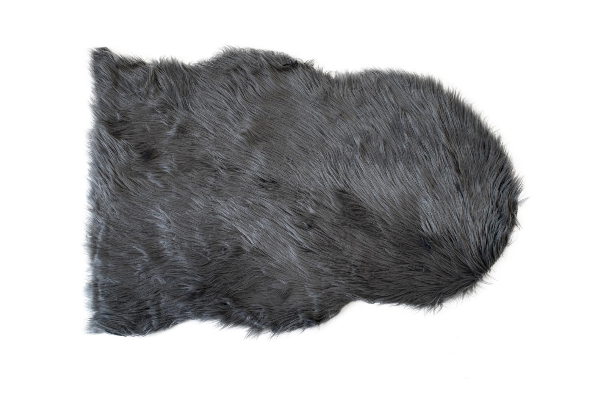 Alfombra pie de cama acrílico animal skin gris antracita 60x90cm