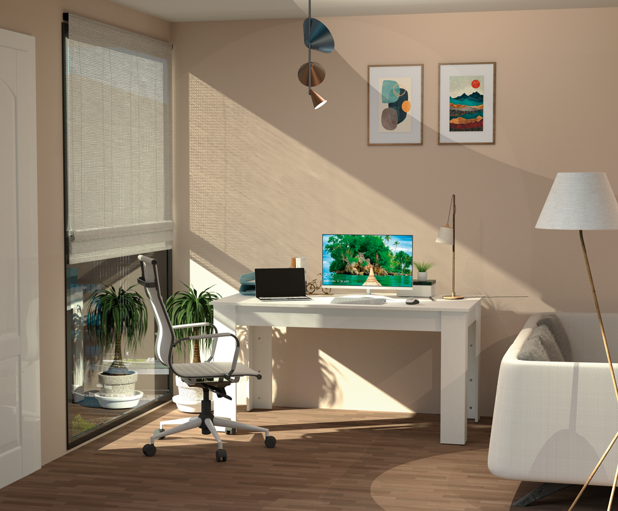 Mesa de comedor fija iver blanco 140x77x80 cm (largoxaltoxancho) de la marca Sin marca