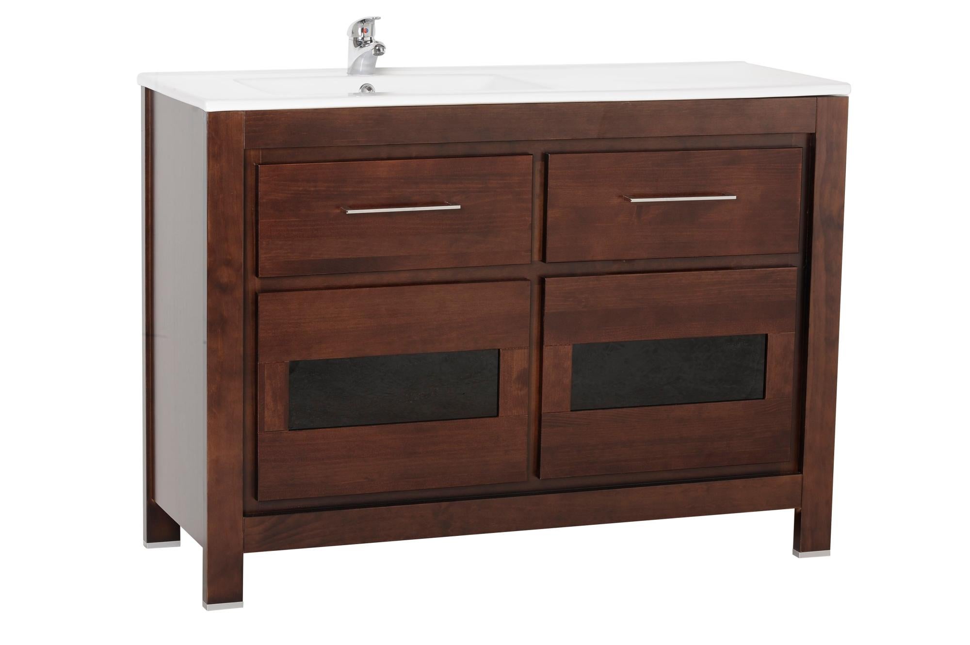 Mueble de baño con lavabo Versalles nogal 120x45 cm Leroy Merlin