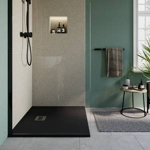 Plato de ducha rectangular de 80x120 cm fabricado con ABS con refuerzo de  fibra en color
