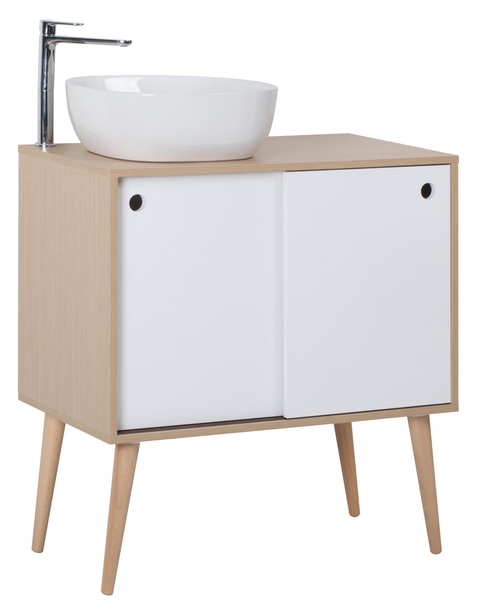 Mueble de baño con lavabo Danes blanco mate 100x45 cm